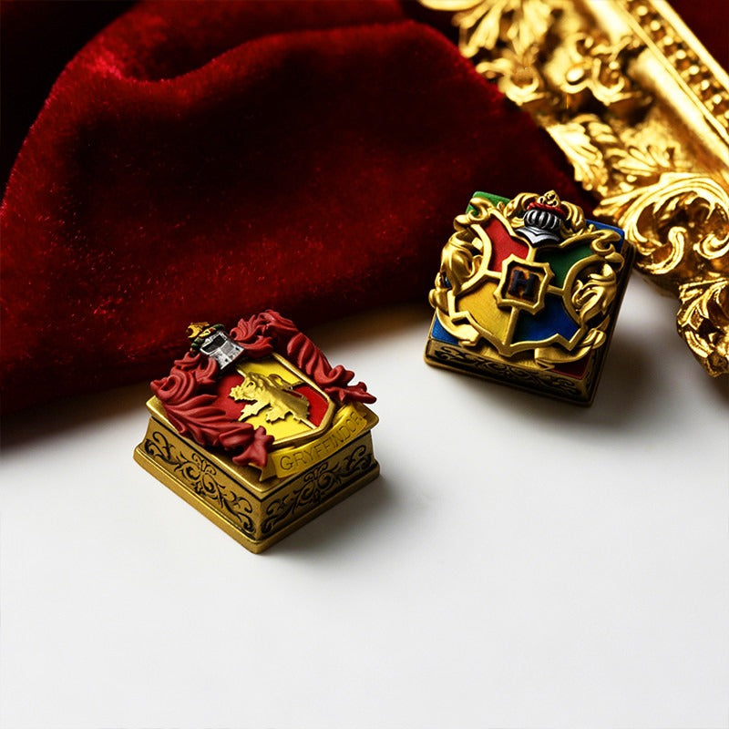 Harry Potter Academy badge, multi-color resin molded personalized keycaps, magical cartoon fantasy themed design mechanical keyboard decorative keycaps