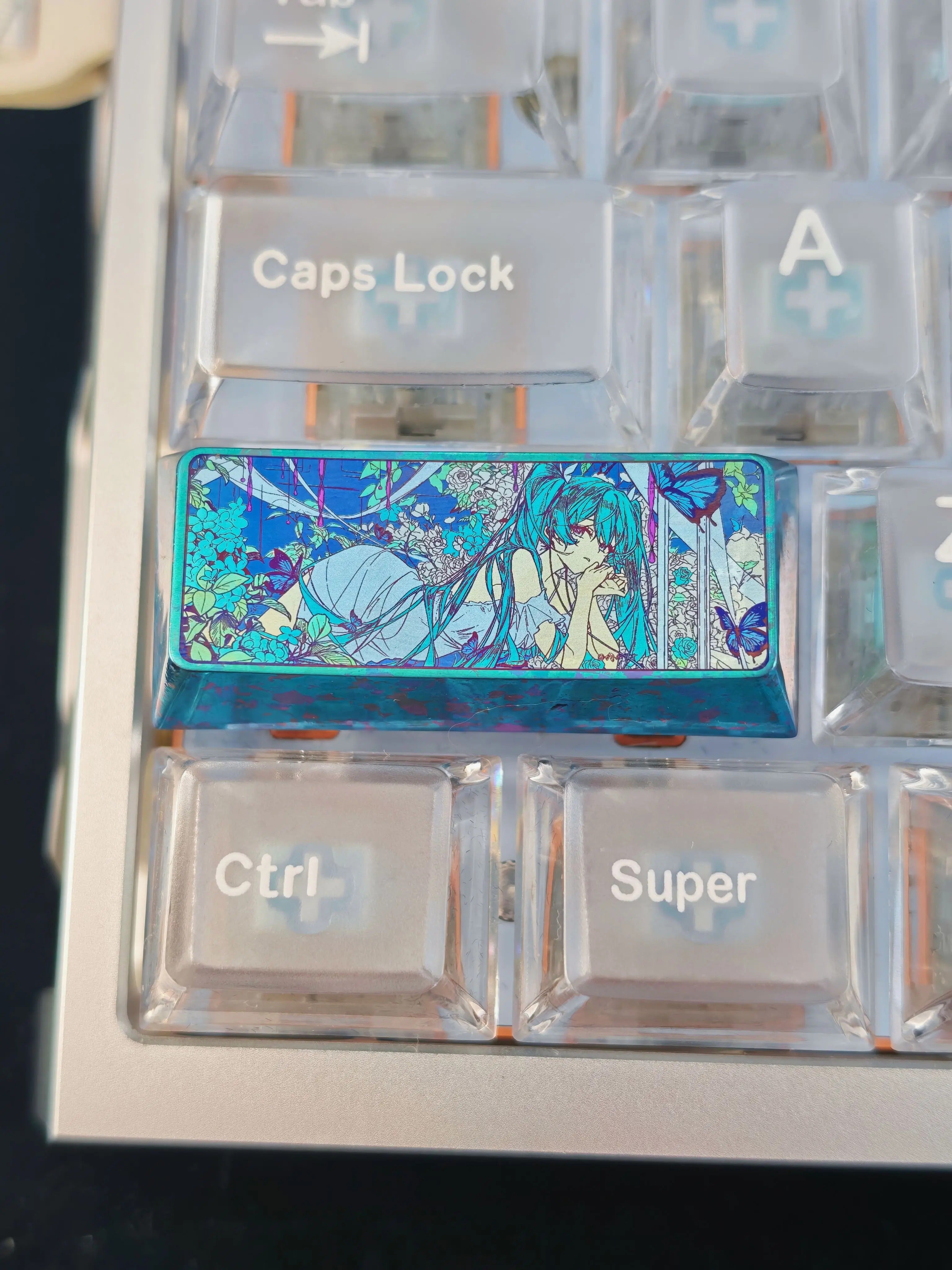 Hatsune Miku theme design, 2.25U titanium alloy personalized keycap, music animation ACGN culture keyboard decoration keycap