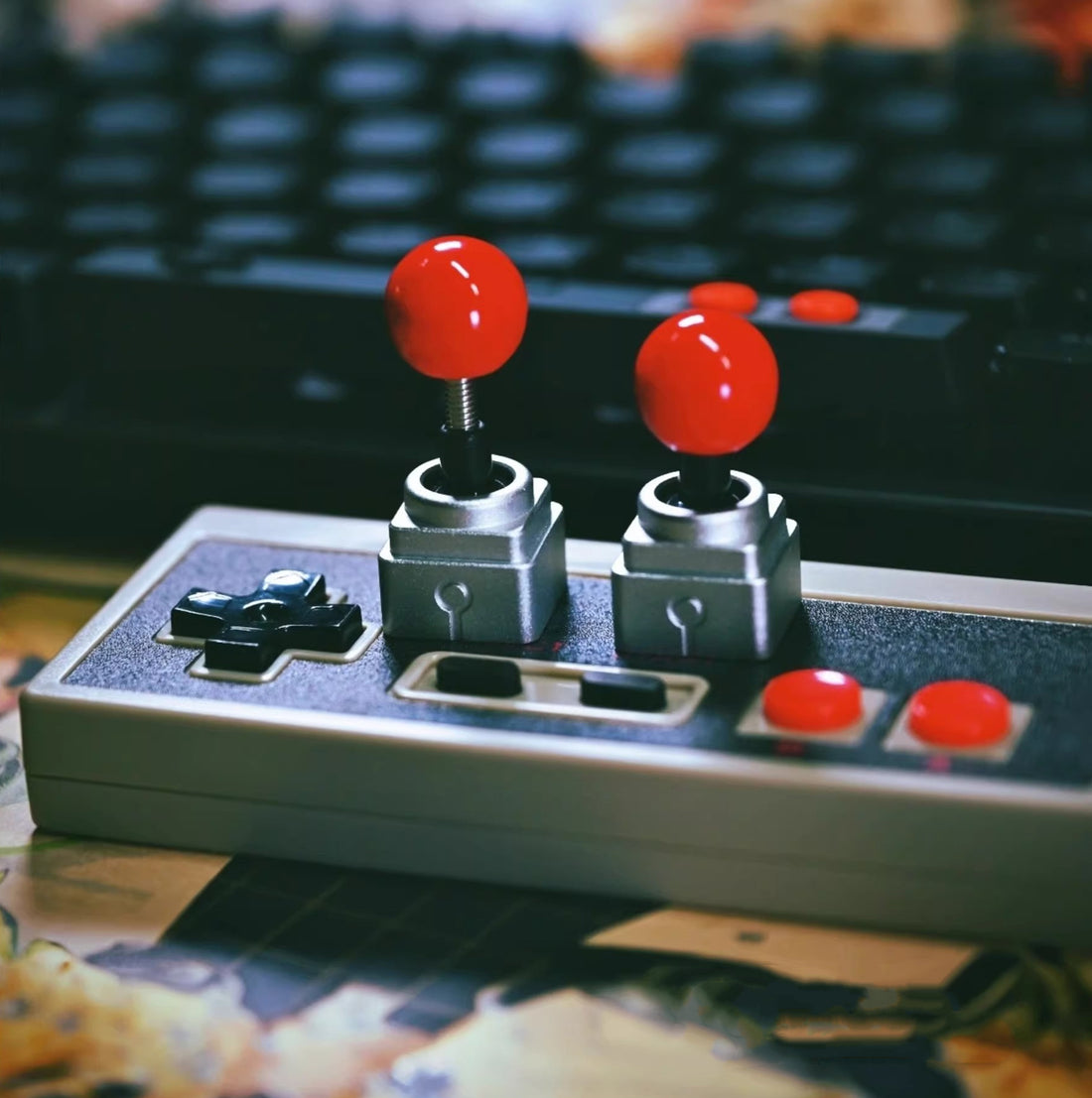 Good luck joystick metal personality DIY classic retro game gift keycaps customized mechanical keyboard