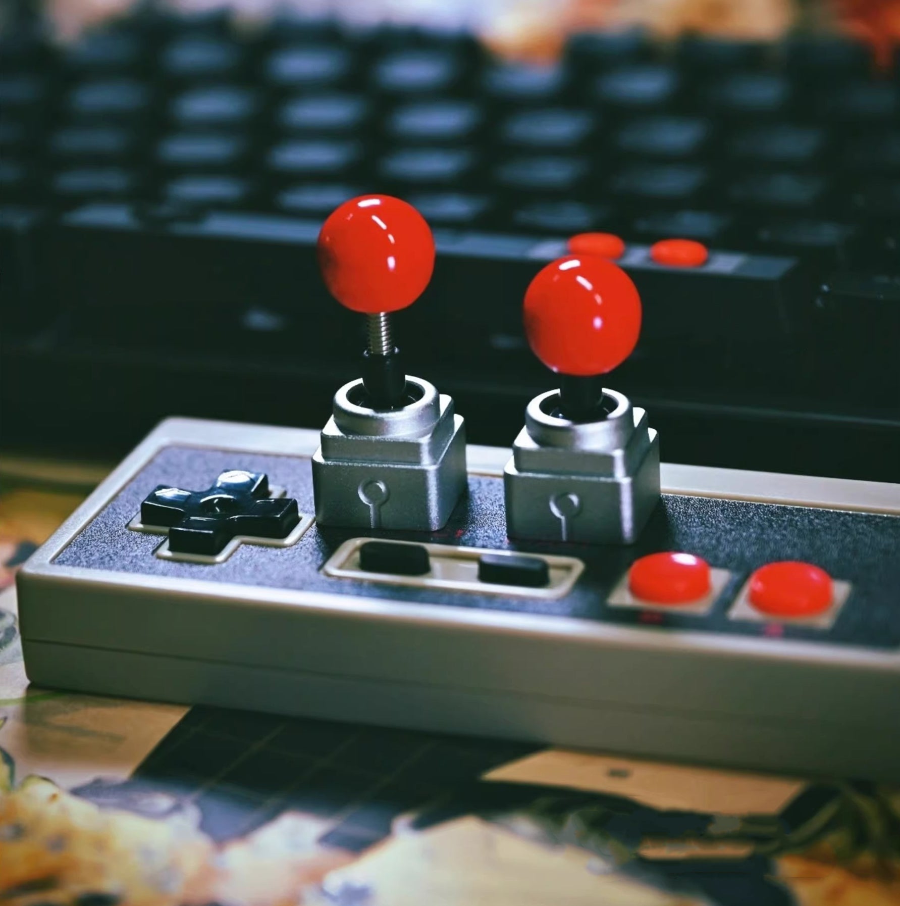 Good luck joystick metal personality DIY classic retro game gift keycaps customized mechanical keyboard