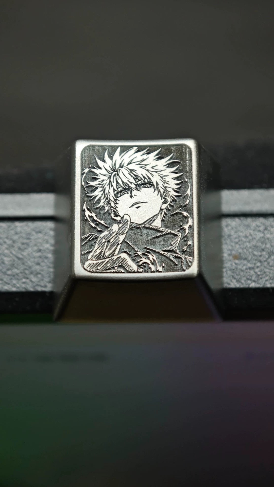 Jujutsu Kaisen, Gojo Satoru Zinc Alloy Metal Personalized Keycaps Anime Metal Keycaps, Mechanical Keyboard Decorative Keycaps