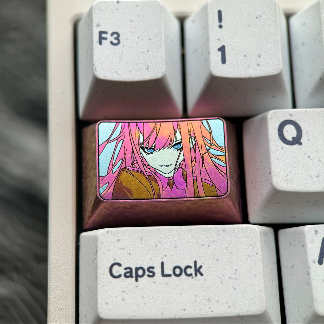 DARLING in the FRANXX , 02 Theme, 1.5U titanium alloy decorative keycaps, metal carved personalized keycaps