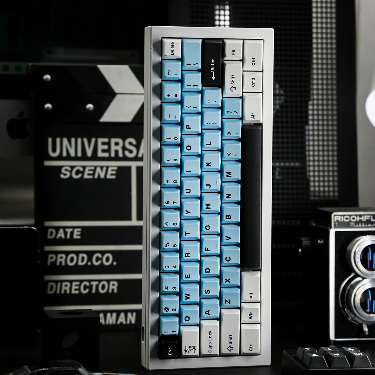 Cloud and Rain Theme Design Keycap Set, PBT Double Color Injection Molding Personalized Keycap Set, Compatible with 61/64/68/75/84/87/104 Key Mechanical Keyboard