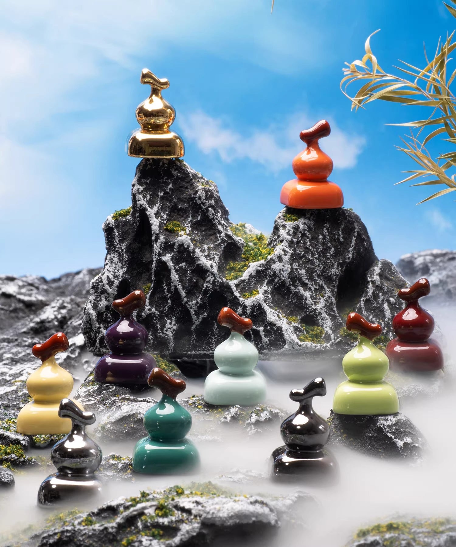 Zinc alloy gourd keycaps, metal baked paint personalized keycaps, random blind box mechanical keyboard creative decorative keycaps