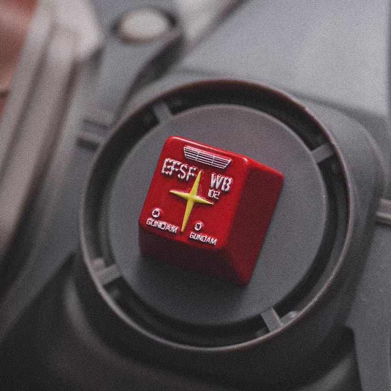 Gundam logo, 1U metal personalized keycap, anime and gaming technology inspired creative decorative keycap