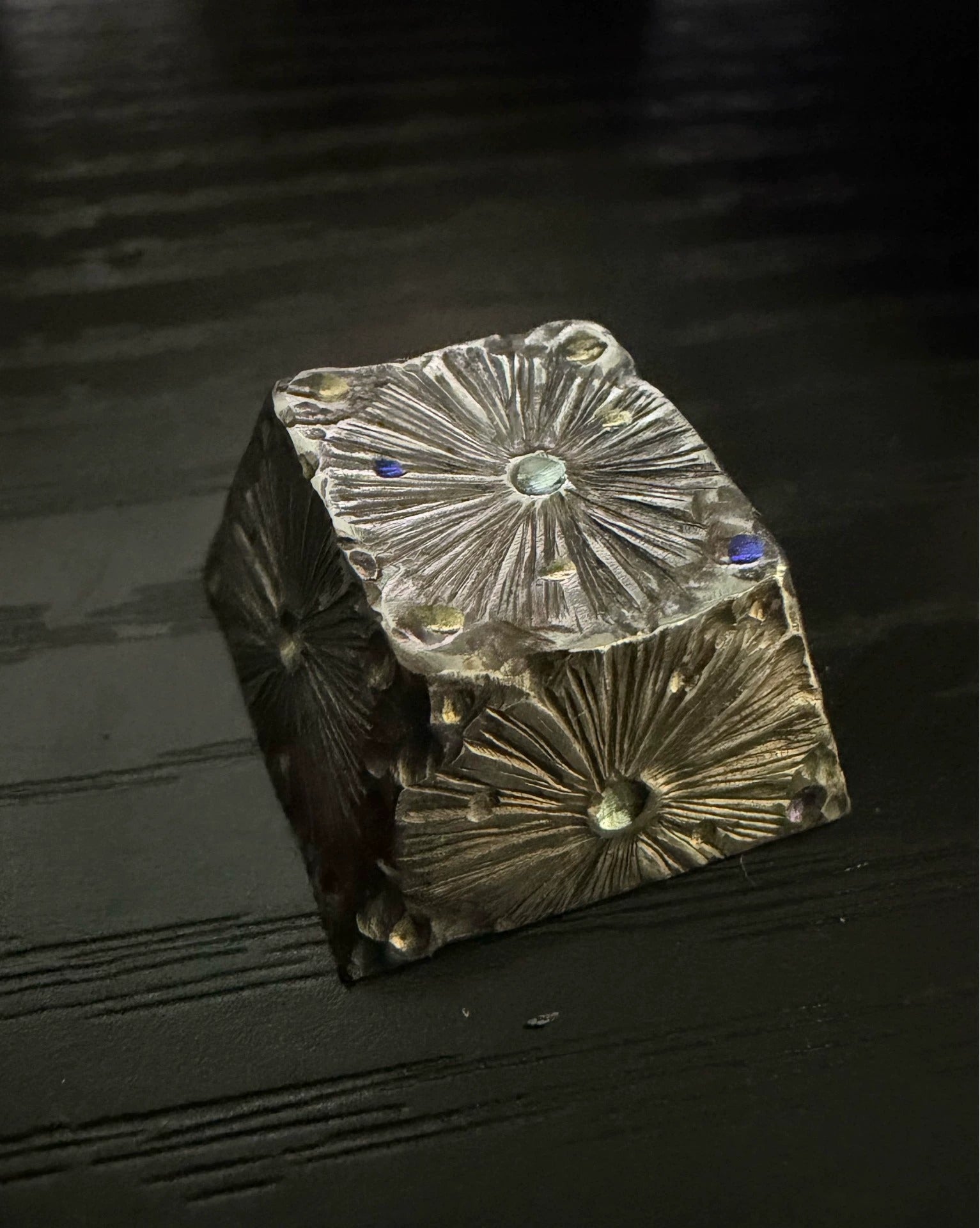 Hand carved titanium alloy meteorite craters, personalized titanium alloy keycaps, mechanical keyboard metal decorative keycaps