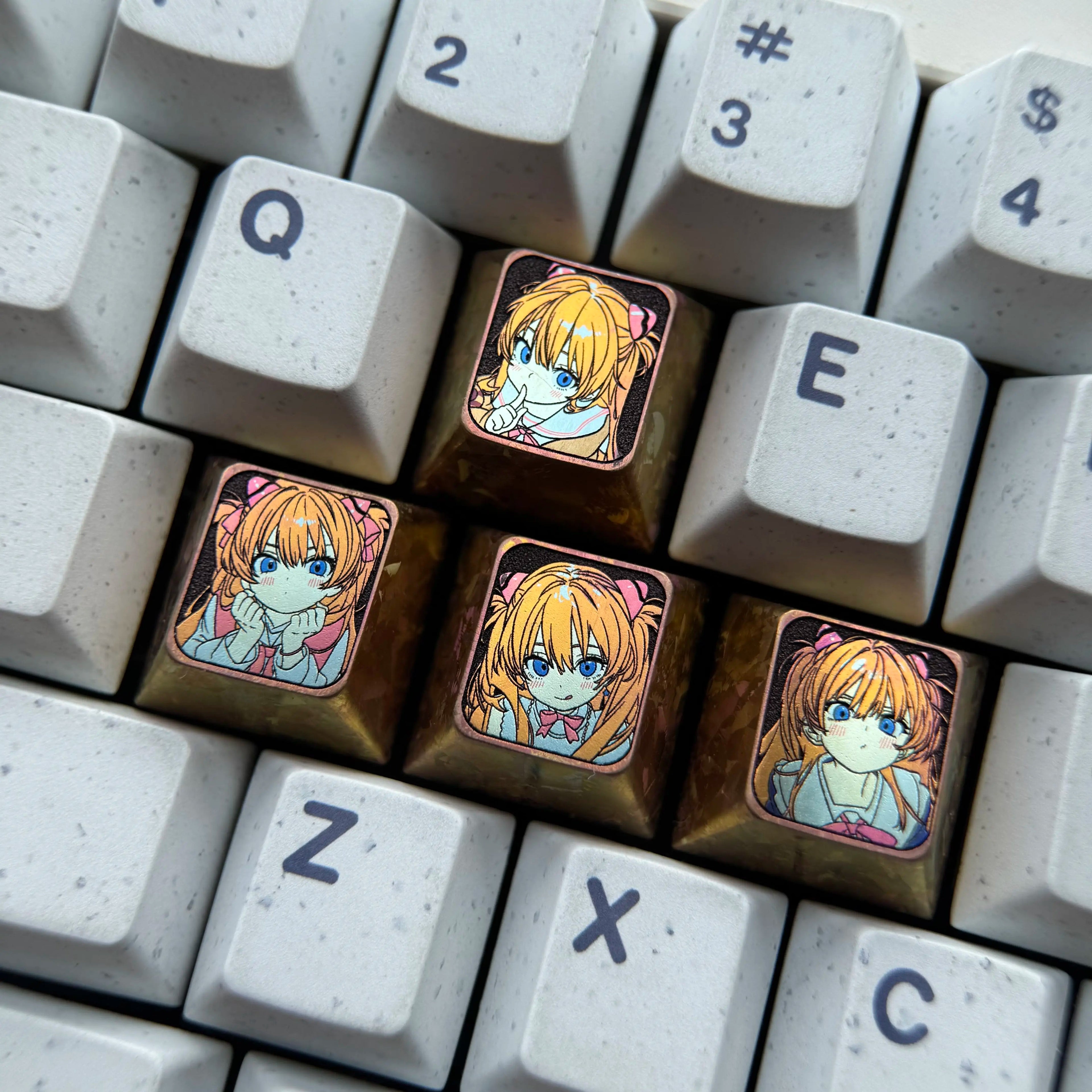 Anime, game, cartoon, WASD/directional key titanium alloy set personalized keycaps, collection, anime and game decorative art keycap combination customized metal set