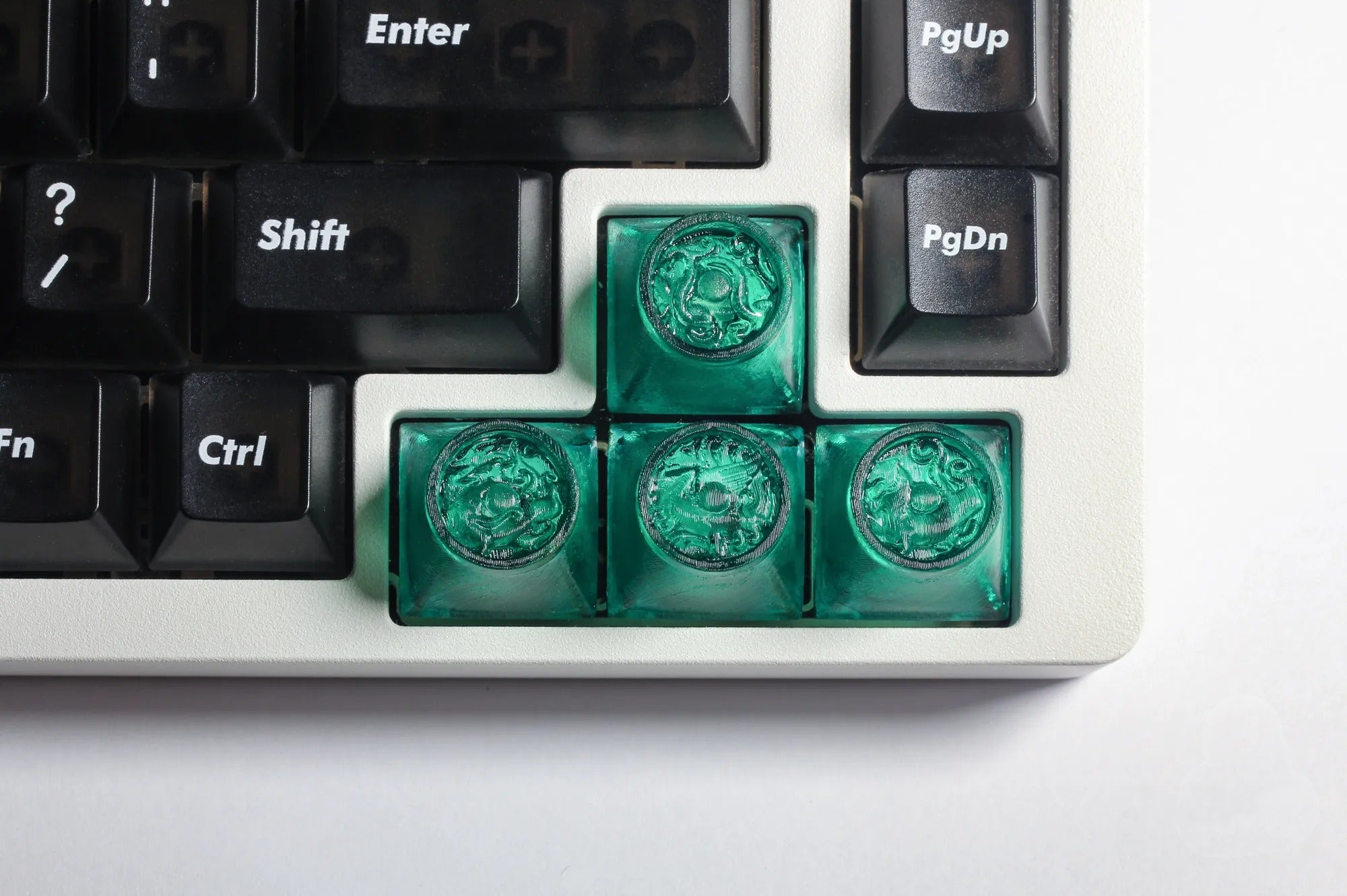 Four ancient Chinese mythical beasts, transparent resin printing material, mythological themed personalized keycaps