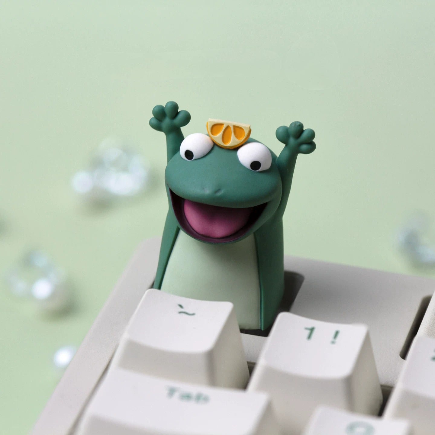 Hoppers, Cartoon lizard cute resin personalized keycaps, anime, games, movies, cultural and creative products, mechanical keyboard decorative keycaps