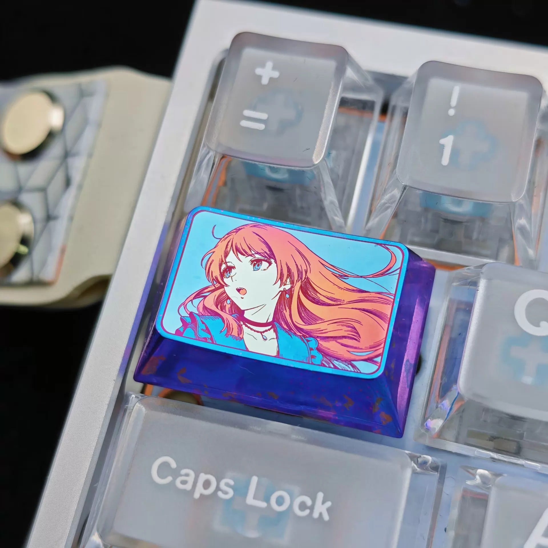 BanG Dream! , Anon Chihaya theme, 1.5U titanium alloy personalized keycaps, anime and game culture creative art keycaps, mechanical keyboard decorative keycaps