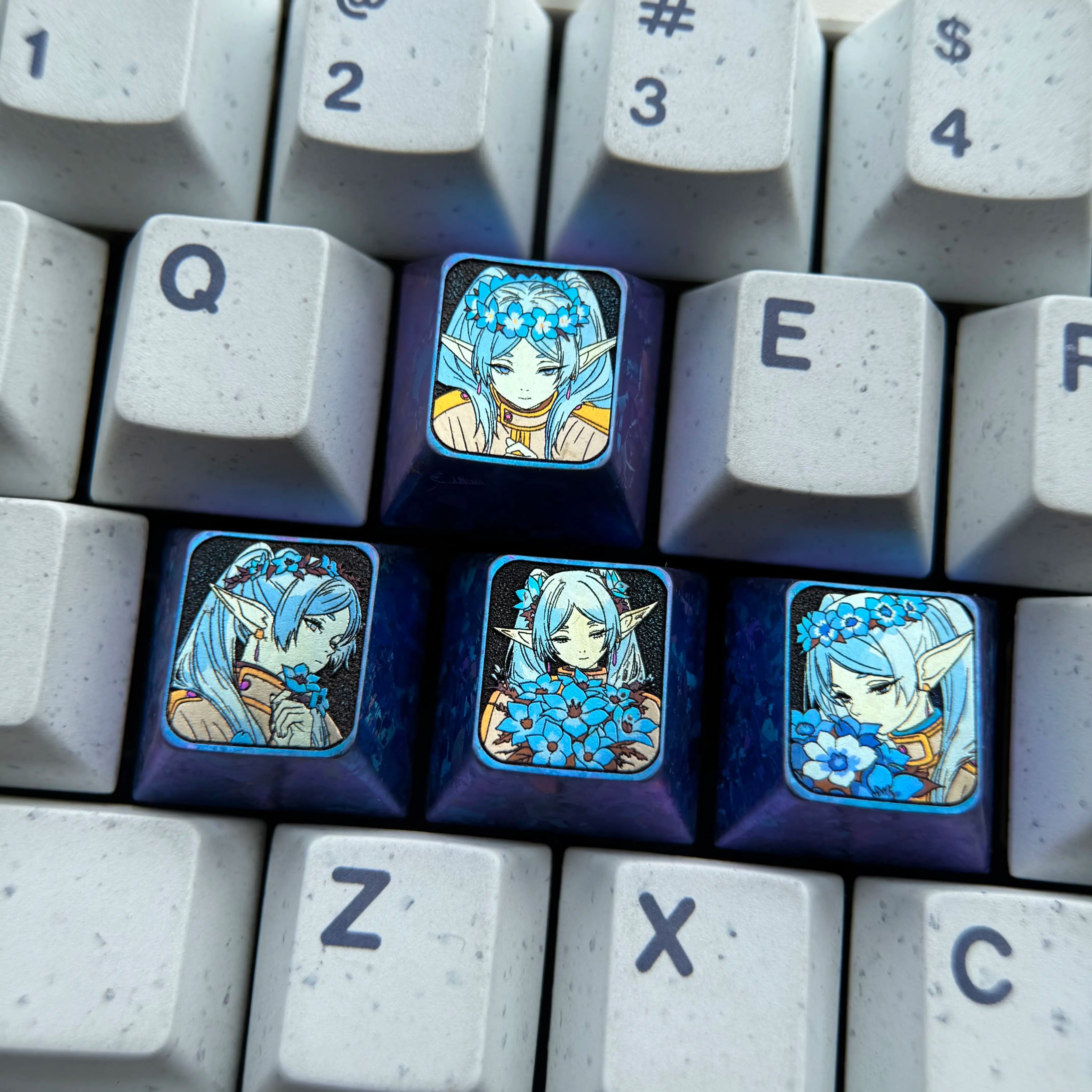 Anime, game, cartoon, WASD/directional key titanium alloy set personalized keycaps, collection, anime and game decorative art keycap combination customized metal set