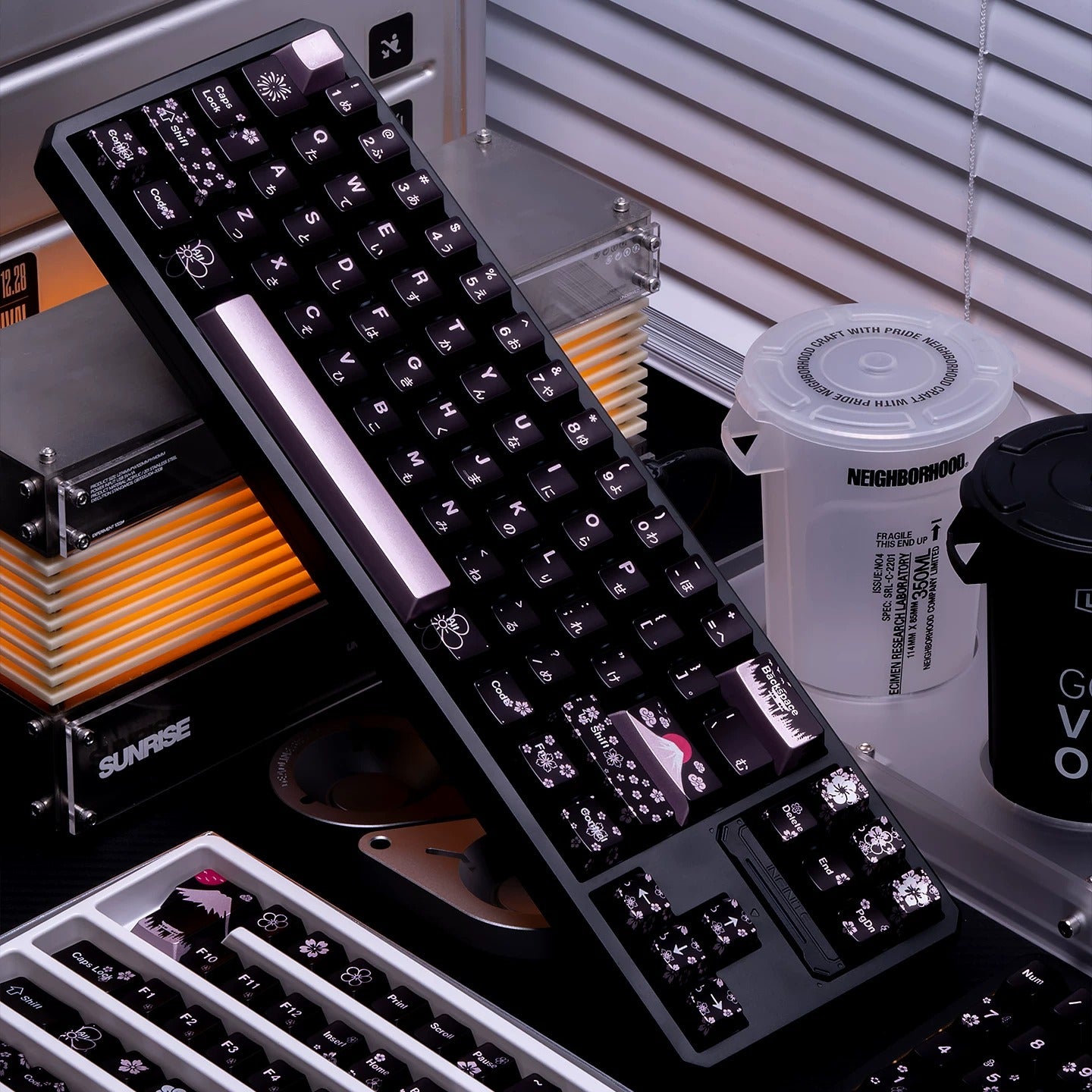 Spring and Jingming Black Theme Theme, Keycap Set PBT Metallic Texture personalized keycap set, , compatible with 61/64/68/75/84/87/104 mechanical keyboard