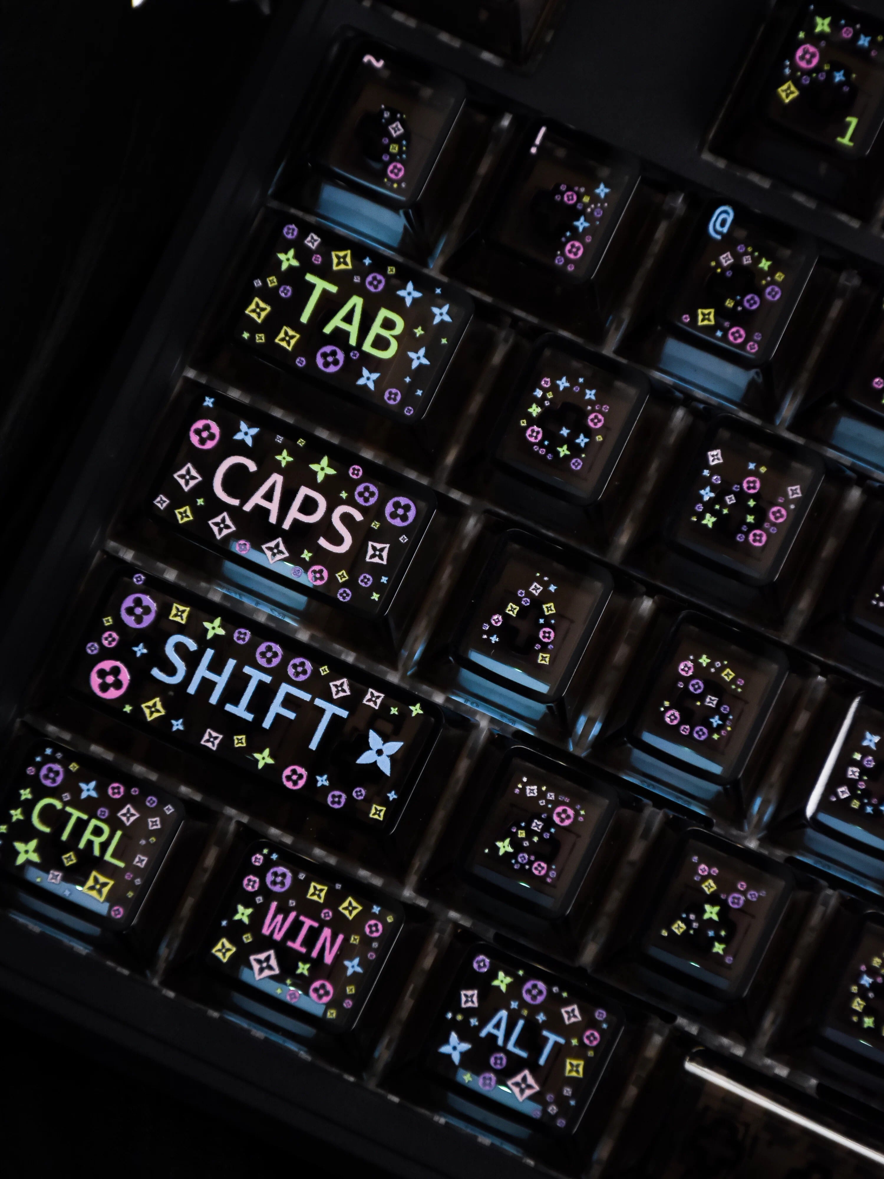 Retro luxury old patterned road personalized keycap set, made of PC material and UV printing technology, creative and fashionable retro decorative keycap set