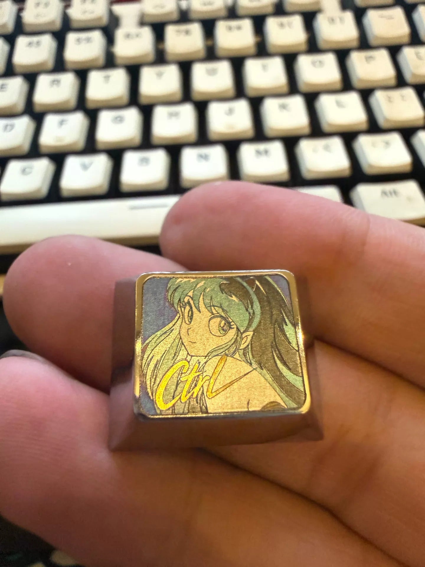 Urusei Yatsura,Lum Invader,1.25U CTRL,titanium alloy personalized keycaps, mechanical keyboard metal decorative keycaps, anime and game culture peripheral keycaps