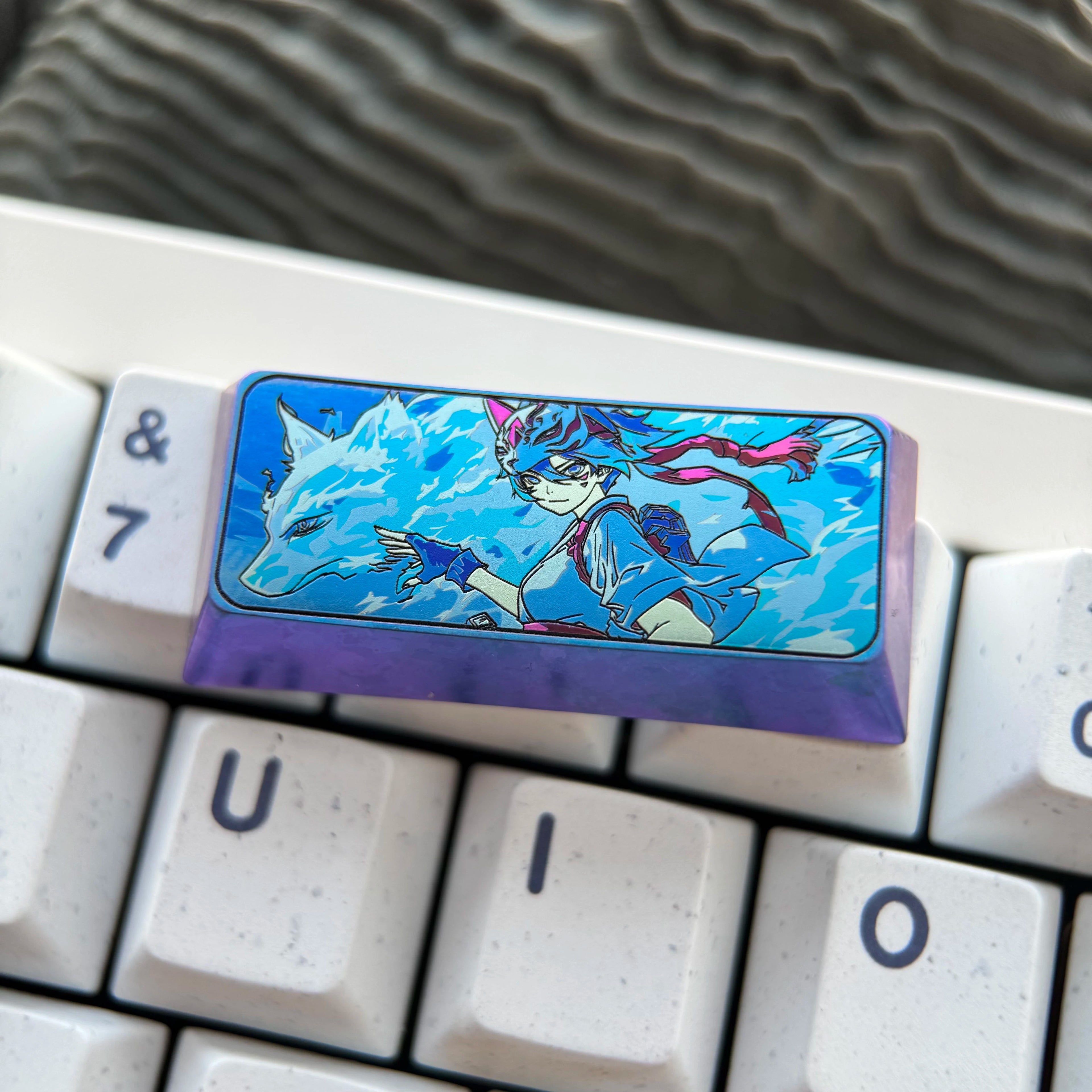 Overwatch 2, Kiriko, 2.25U/2.75U titanium alloy personalized keycaps, anime and game culture creative metal carving decorative keycaps