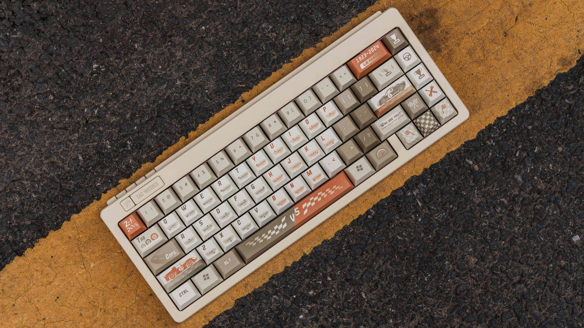 24 HEURES DU MANS Theme PBT Material, Chuangqi Racing, Car Rally Creative Keycaps, Mechanical Keyboard Replacement Keycap Set, suitable for 61/64/68/75/84/87/104 Key Mechanical Keyboard