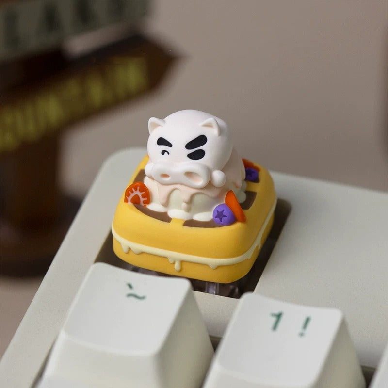 Buriburizaemon fast food, Multi colored resin one-piece molded personalized keycaps, mechanical keyboard resin decorative keycaps