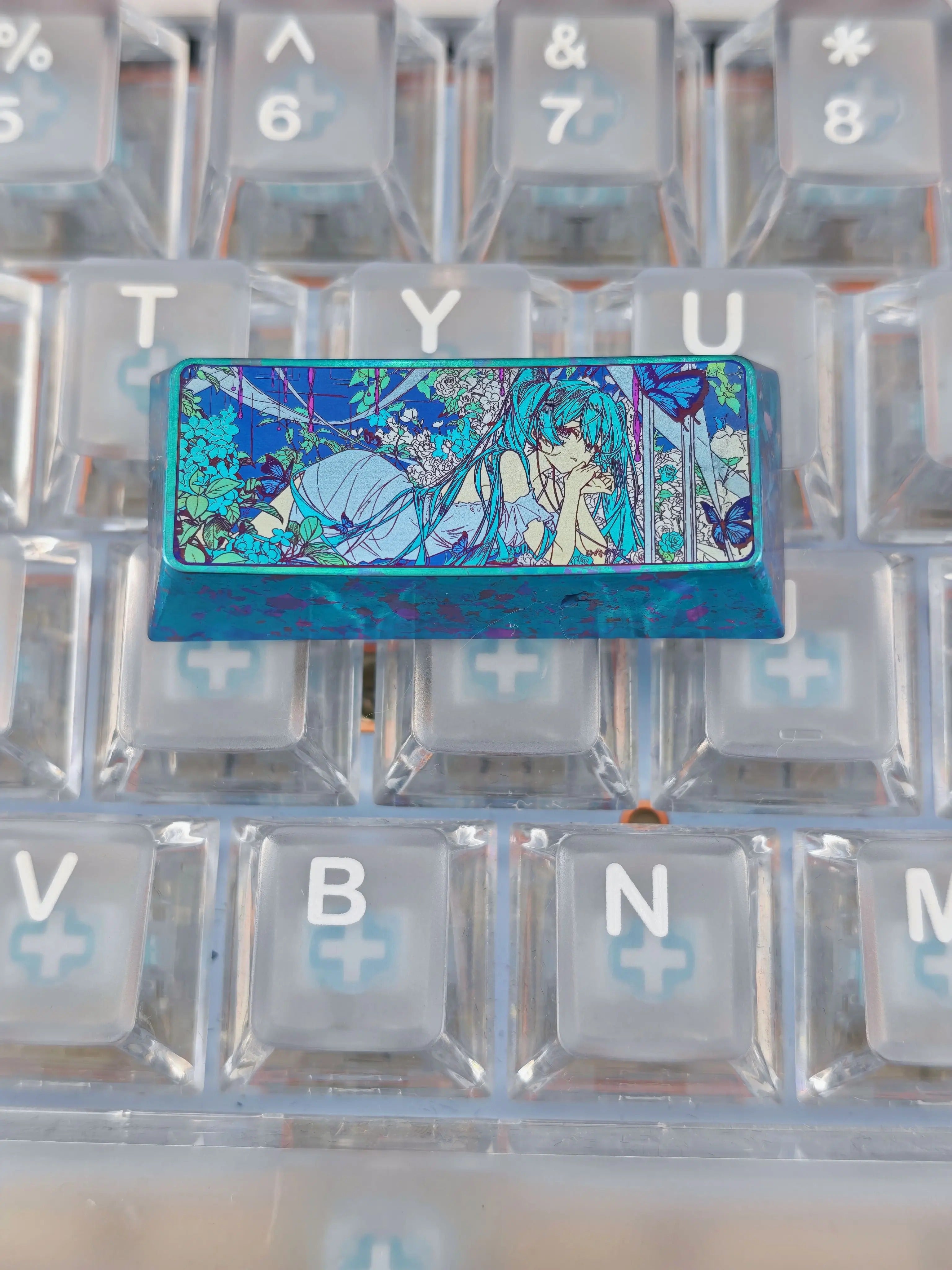 Hatsune Miku theme design, 2.25U titanium alloy personalized keycap, music animation ACGN culture keyboard decoration keycap