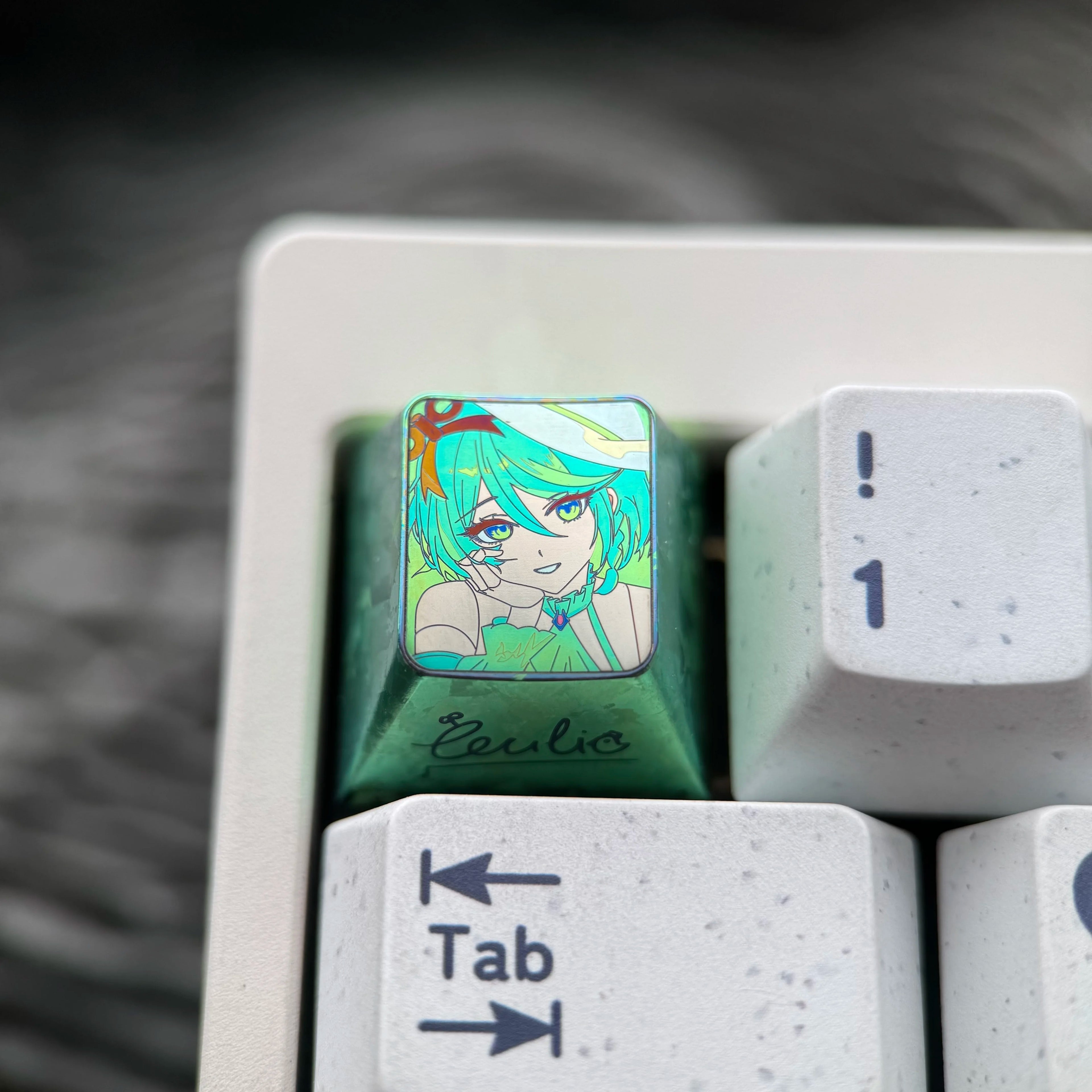 Cecilia Immergreen, VTuber, 1U signature titanium alloy personalized keycap, anime virtual idol decorative keycap, cultural peripheral products