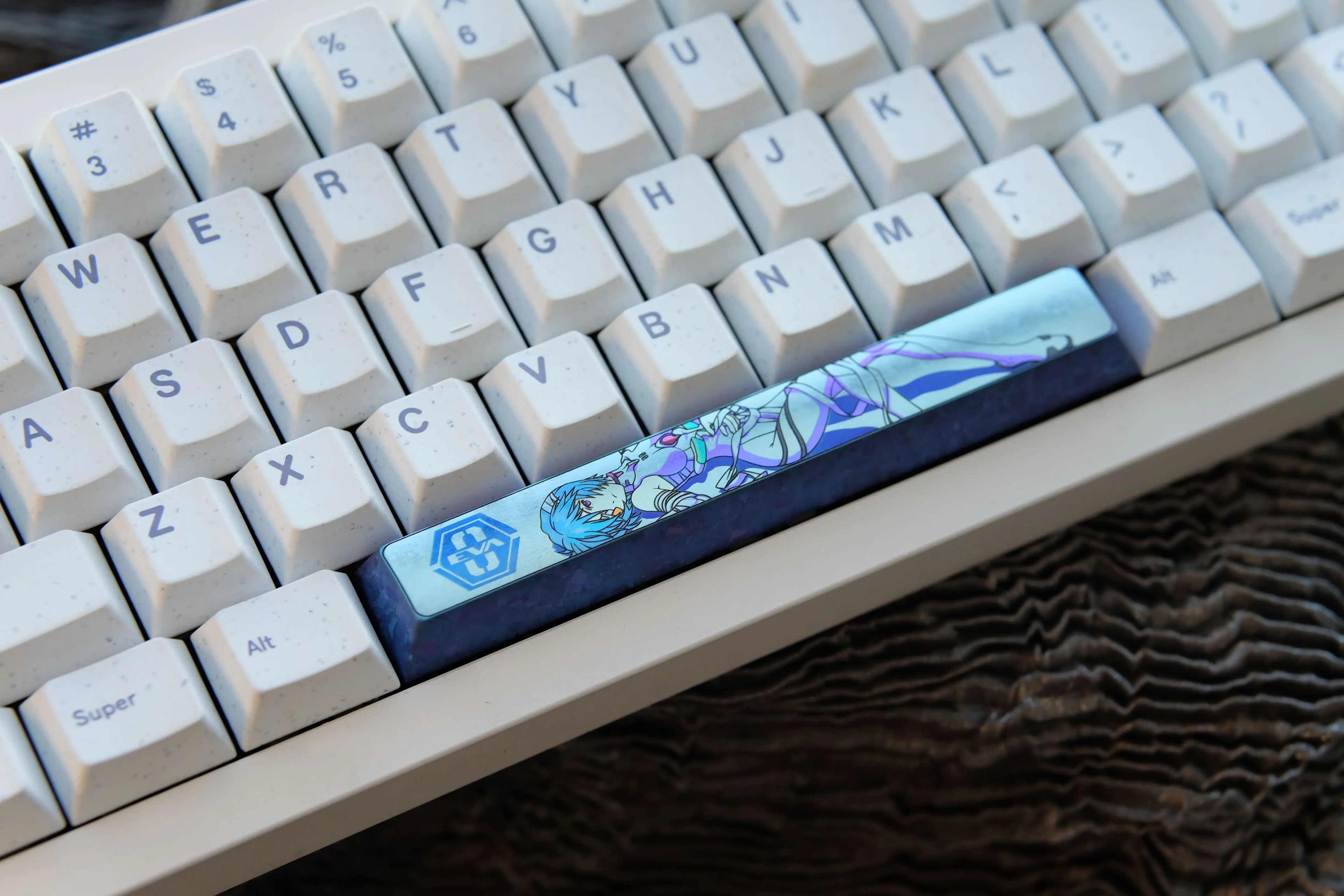 EVA series, Asuka/Ayanami Rei theme, 6.25U/7U space bar titanium alloy personalized keycaps, anime game theme design mechanical keyboard decoration keycaps