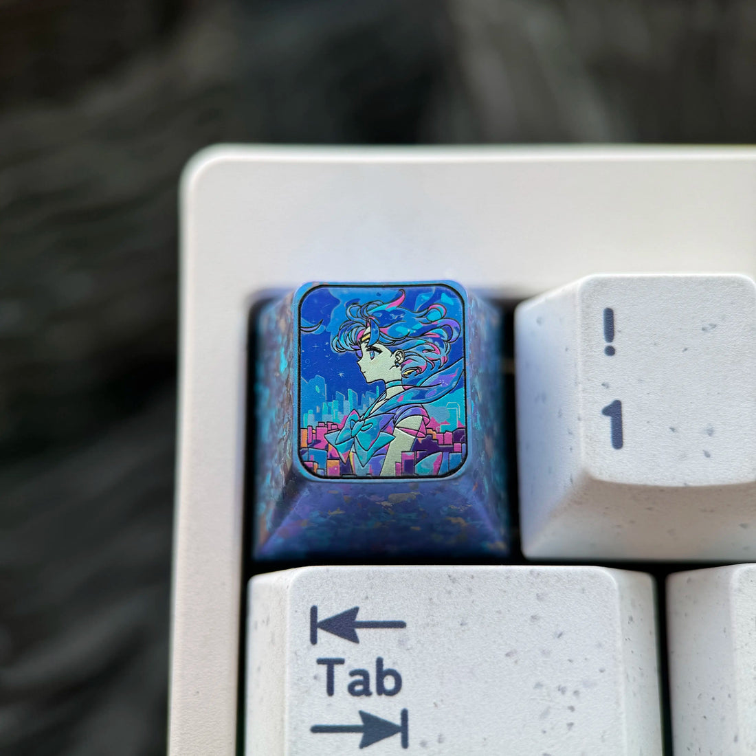 Sailor Moon, Mizuno Ami, 1U titanium alloy personalized keycaps, innovative products in anime and gaming culture, mechanical keyboard decoration keycaps