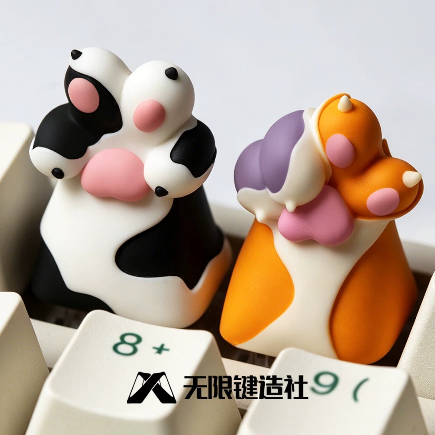 Whose claws? Multi colored resin personalized keycaps, cute cartoon design art keycaps, mechanical keyboard resin decorative keycaps