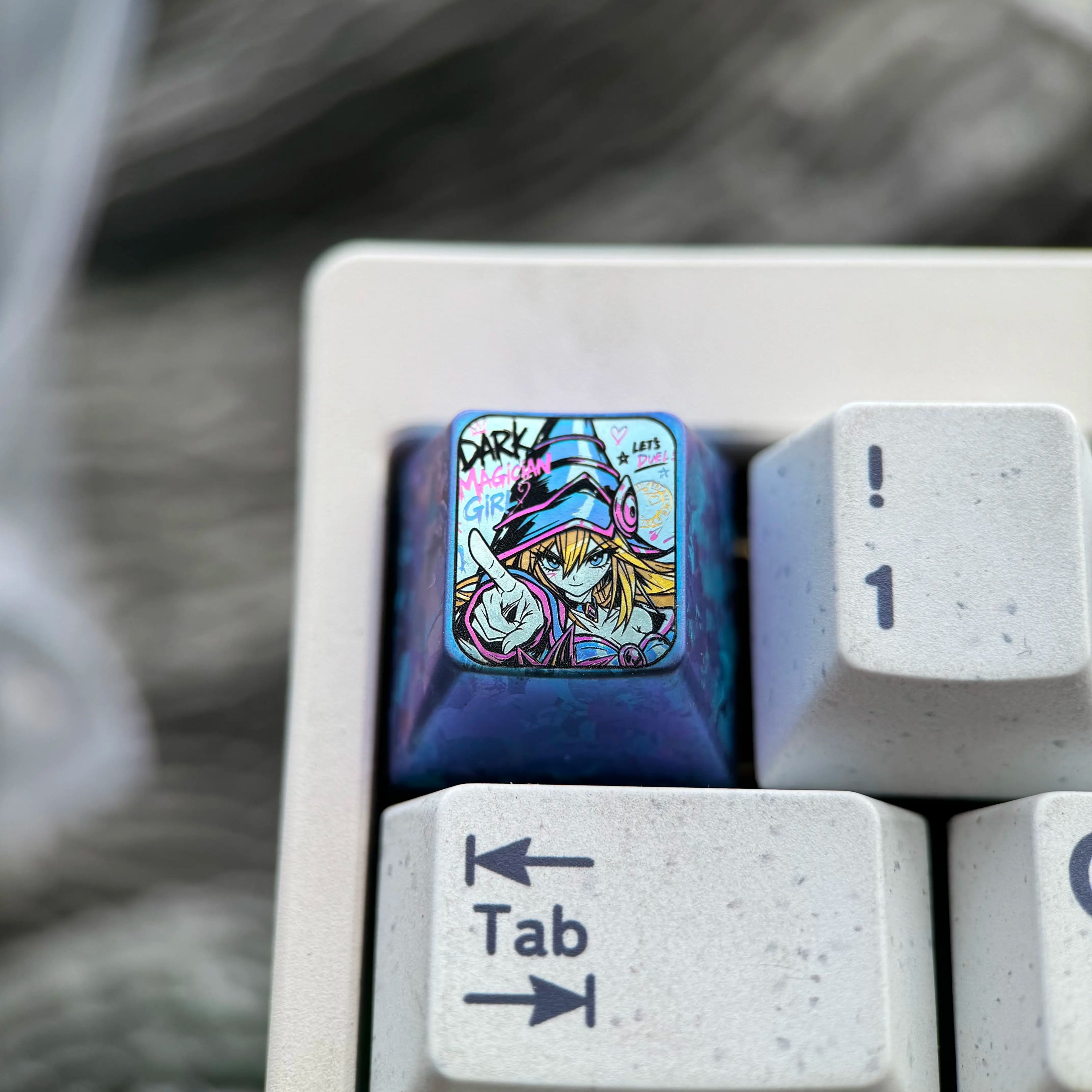 Yu-Gi-Oh! , Black Magician Girl, 1U titanium alloy personalized keycaps, anime and game cultural creative keycaps, mechanical keyboard decorative keycaps