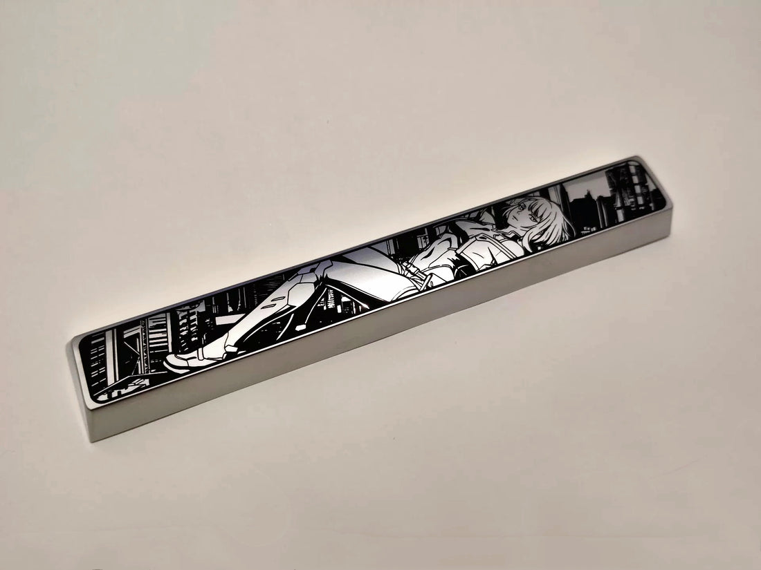 Cyberpunk theme, Lucyna Kushinada, spacebar, zinc/titanium alloy personalized keycaps, metal material decorative keycaps
