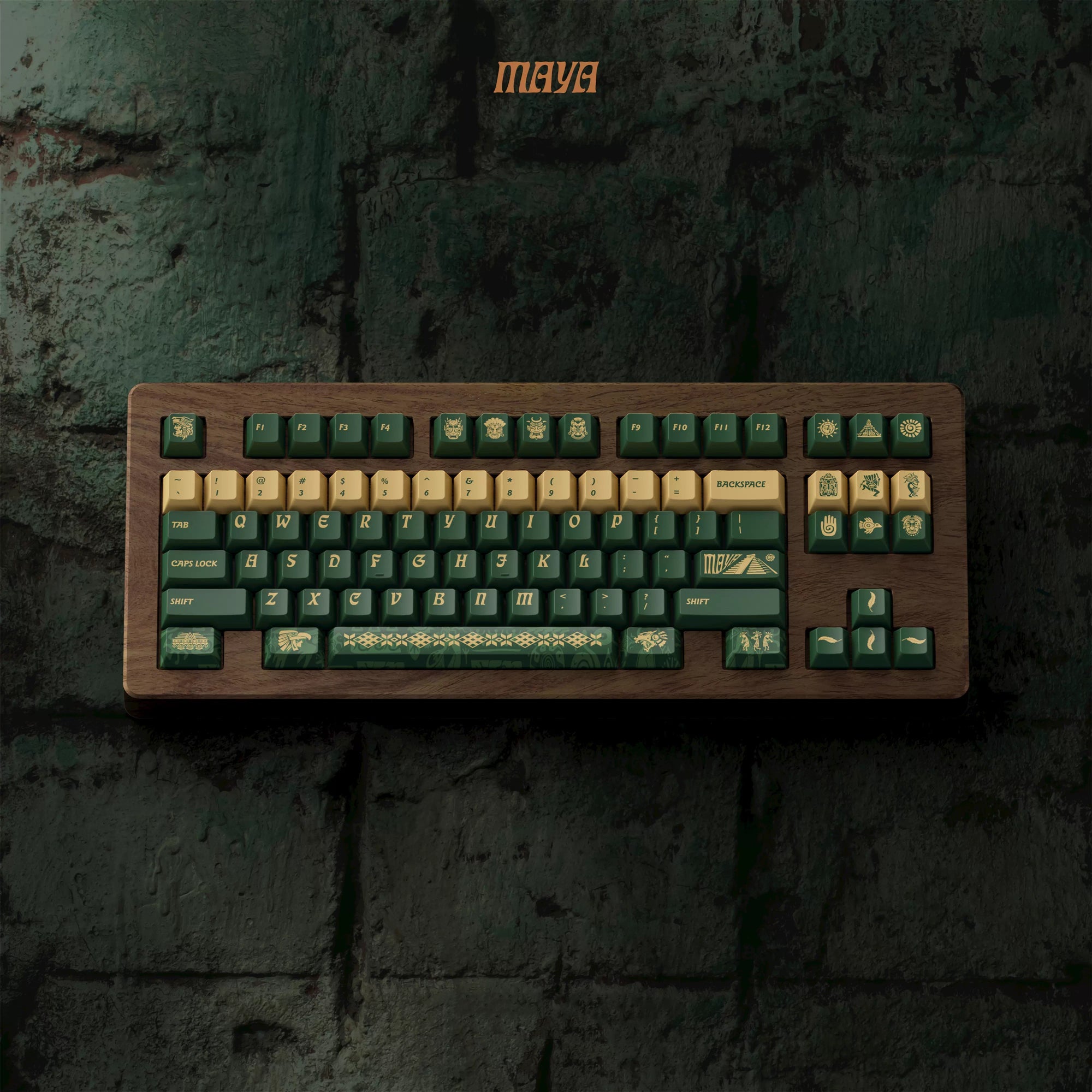Maya ancient civilization themed keycaps, PBT material sublimation technology, mechanical keyboard themed personalized decorative keycaps