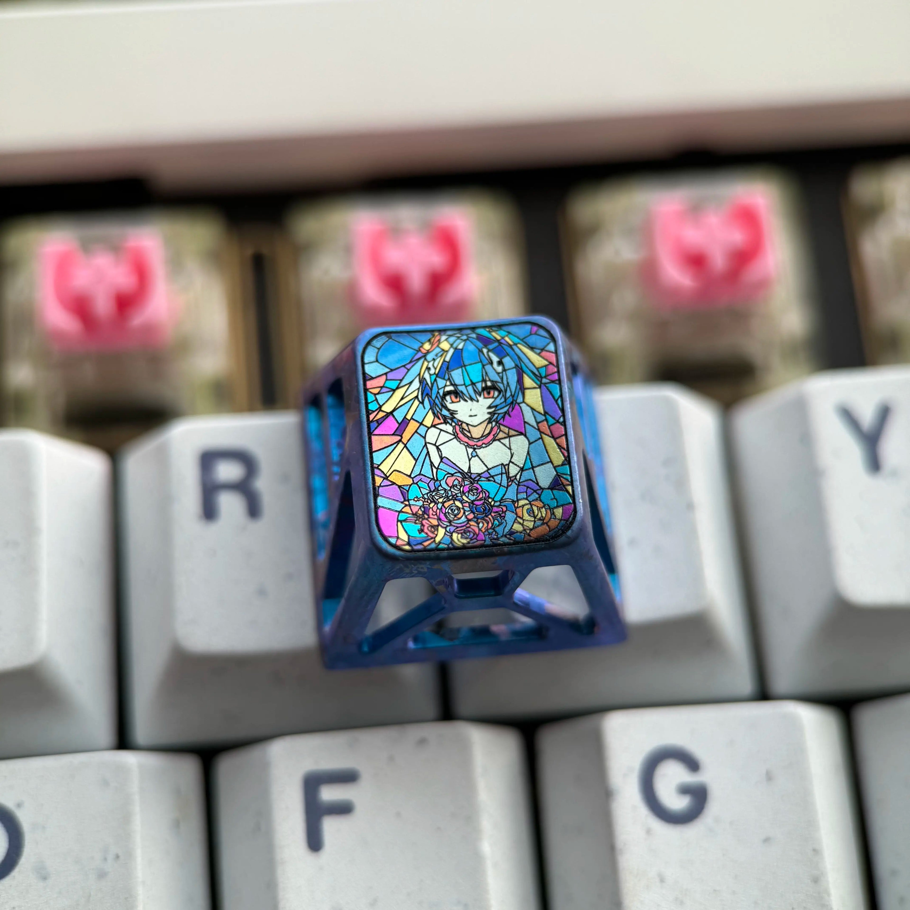 Titanium alloy 1U hollow titanium alloy personalized keycap collection, customizable, anime and game culture creative personalized keycaps. Mechanical keyboard decorative keycaps