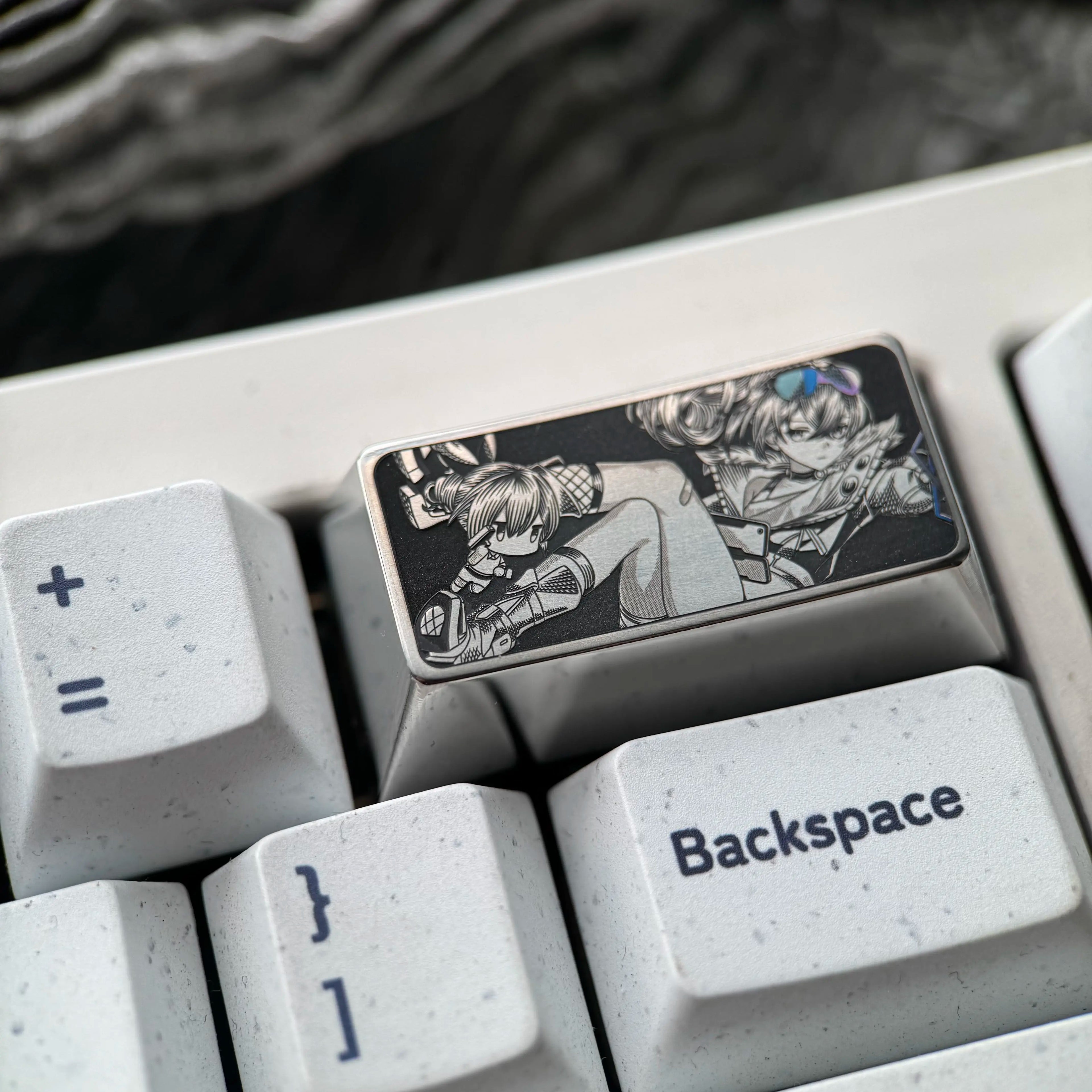 Honkai:Star Rail,Silver Wolf, Precision Carving 2 U titanium alloy personalized keycaps, anime and game cultural creative keycaps, mechanical keycaps decorative keycaps