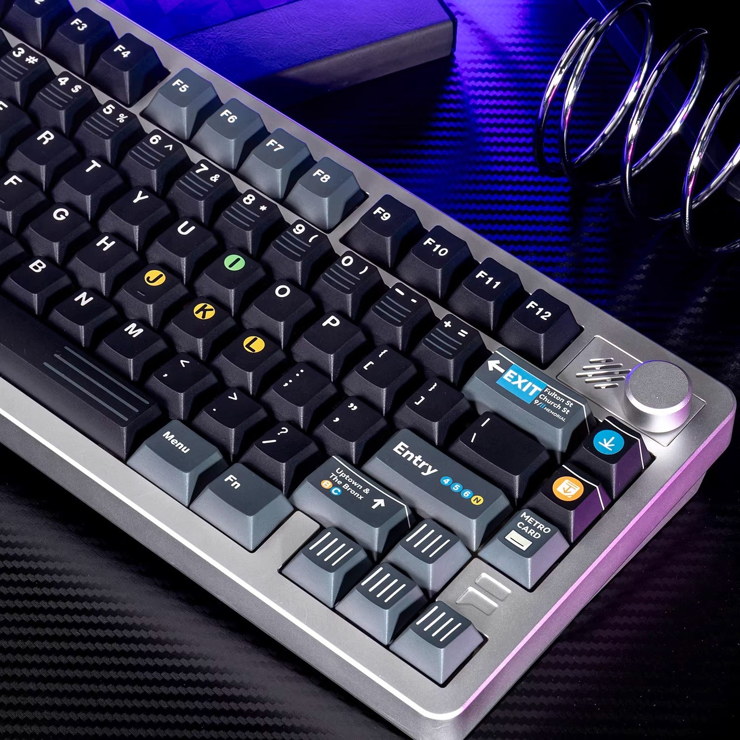 New York subway themed design, PBT material personalized keycap set, factory highly customized keycap decoration set, compatible with Wooting/ROG EXTREME mechanical keyboard