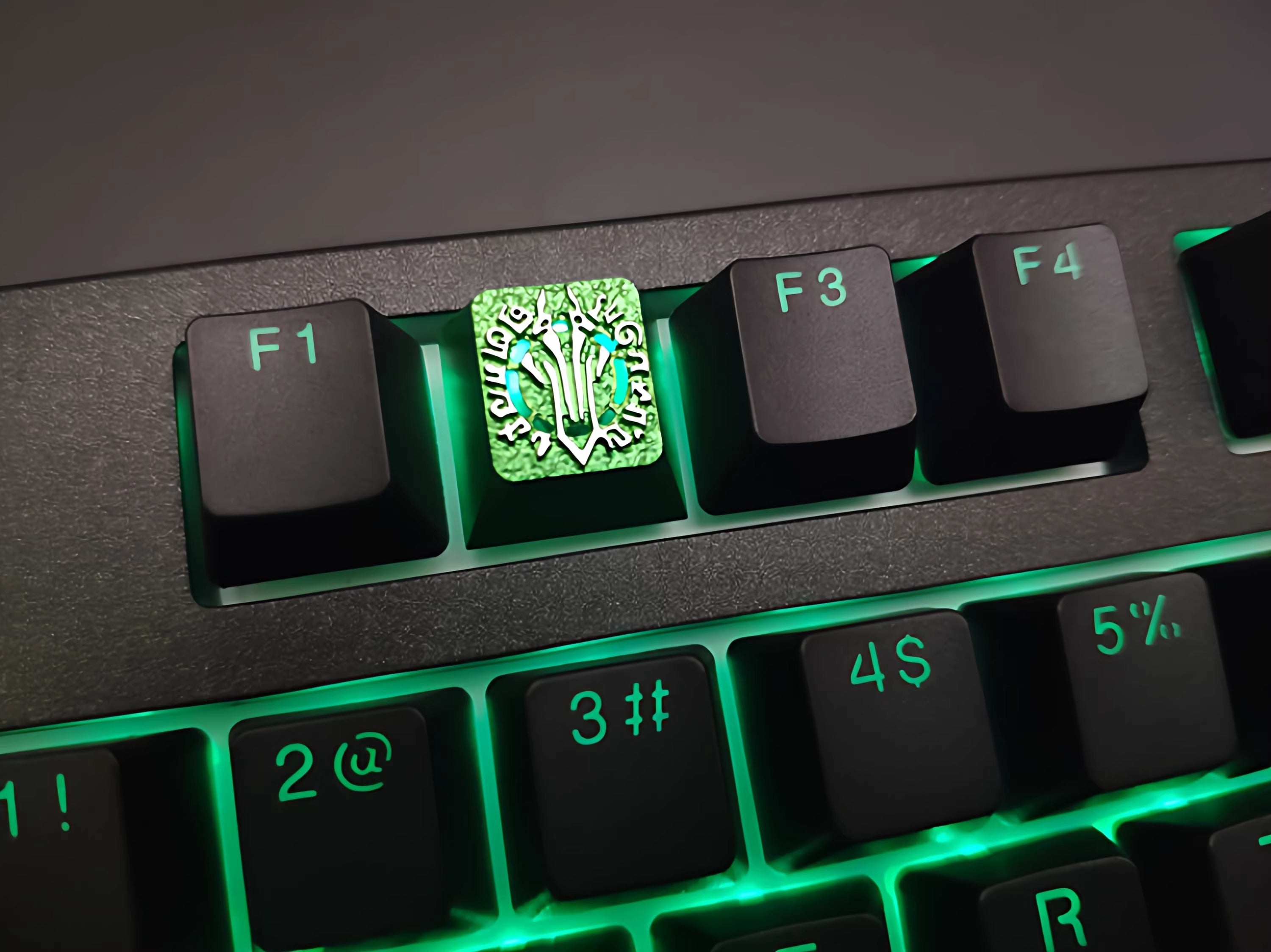 Darksiders Logo, 1U aluminum alloy CNC machined metal personalized keycaps, anime and game culture creative decorative keycaps