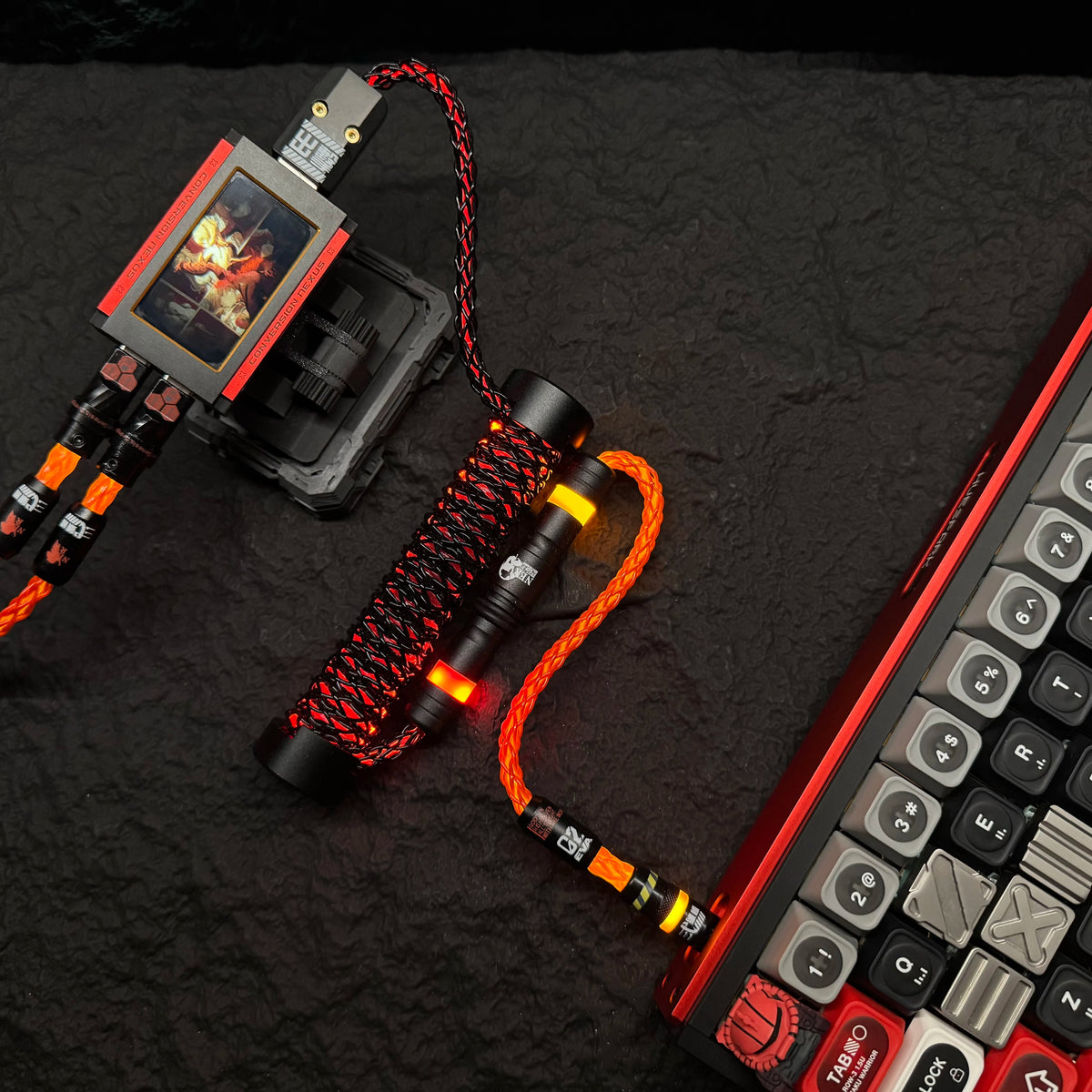 Customized manual data cable for mechanical keyboard with EVA theme design, Type-C TO USB-A Mechanical keyboard manual customization data cable