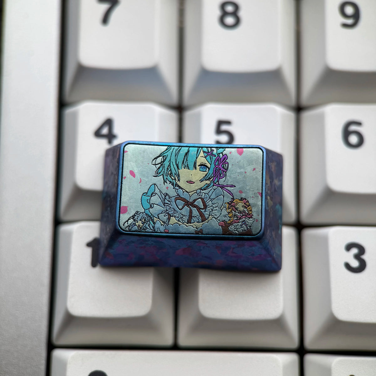 Re:Life in a different world from zero, Rem, Big key collection set Titanium alloy personalized keycaps, anime and game cultural creative keycaps, mechanical keyboard decorative keycaps