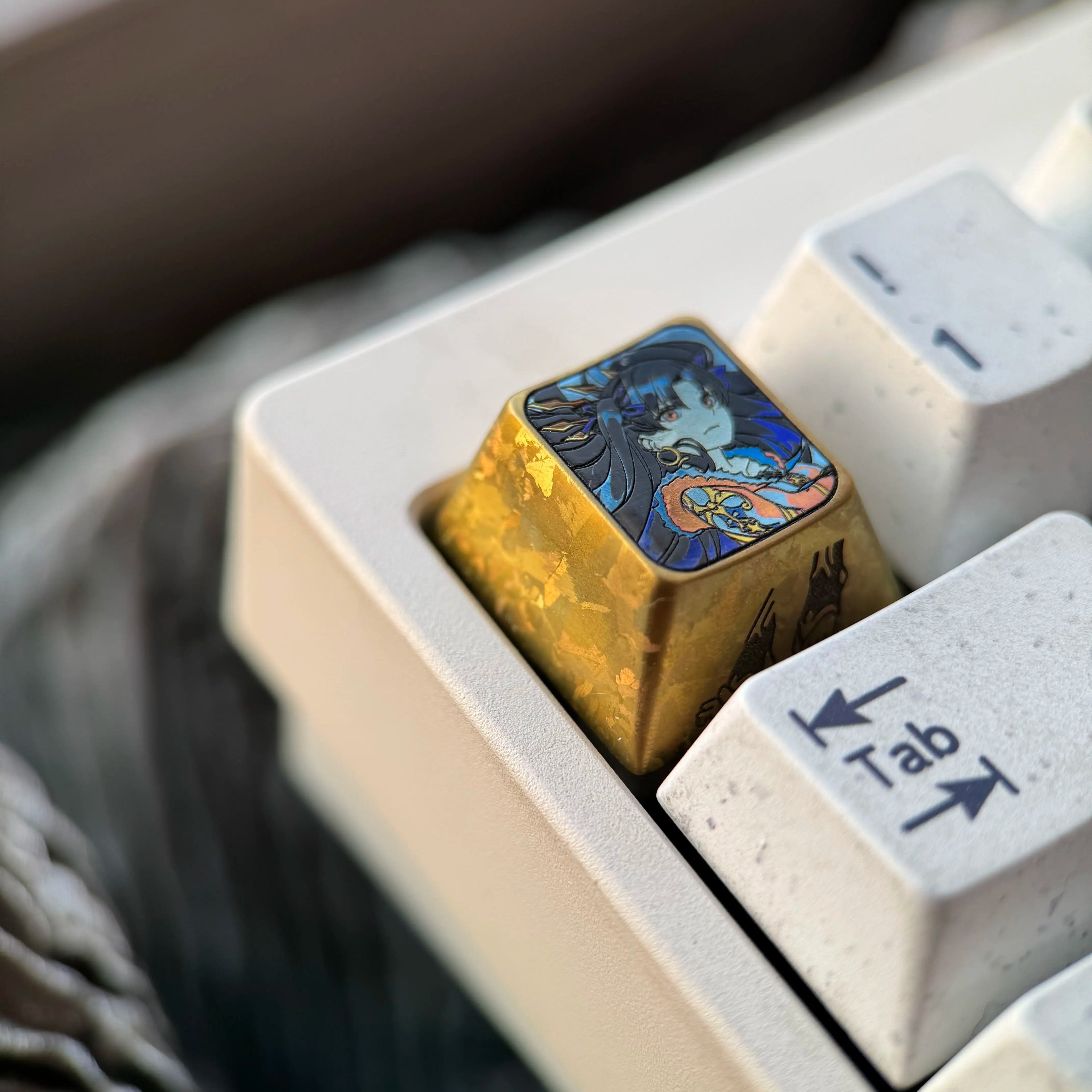 Fate/Grand Order, Ishtar theme, 1U titanium alloy personalized keycaps, anime and game culture creative art keycaps, mechanical keyboard decorative keycaps