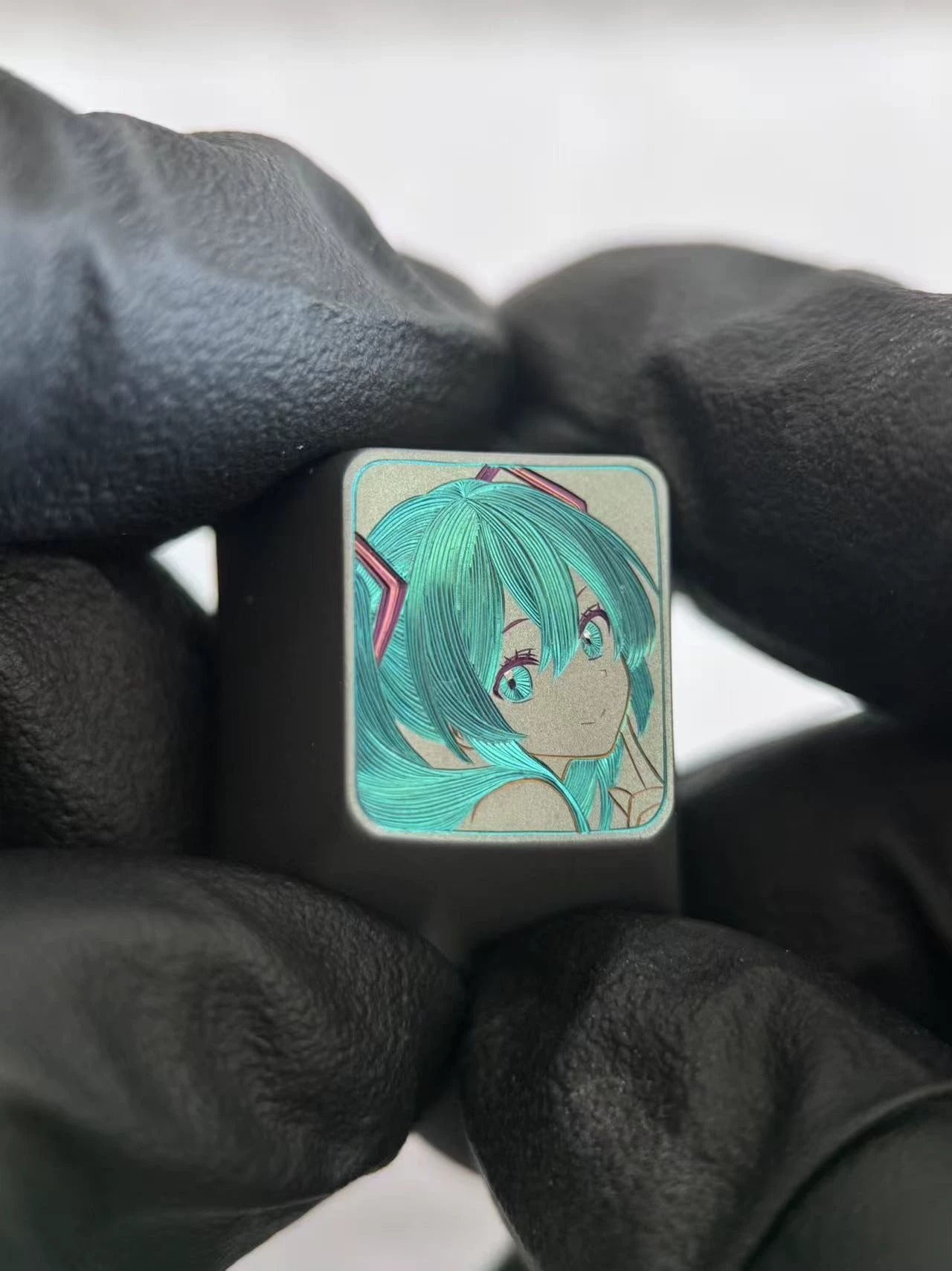 Hand carved titanium alloy series Hand carved titanium alloy anode coloring, anime and game culture creative metal hand carved keycaps collection