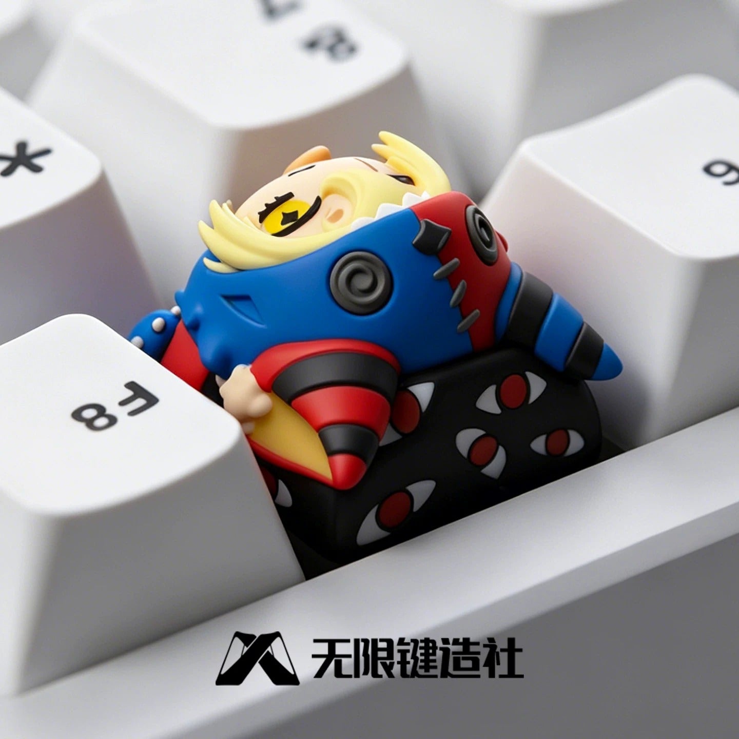 Original design bizarre doll, multi-color resin personalized keycaps artisankeycaps, mechanical keyboard decorative keycaps