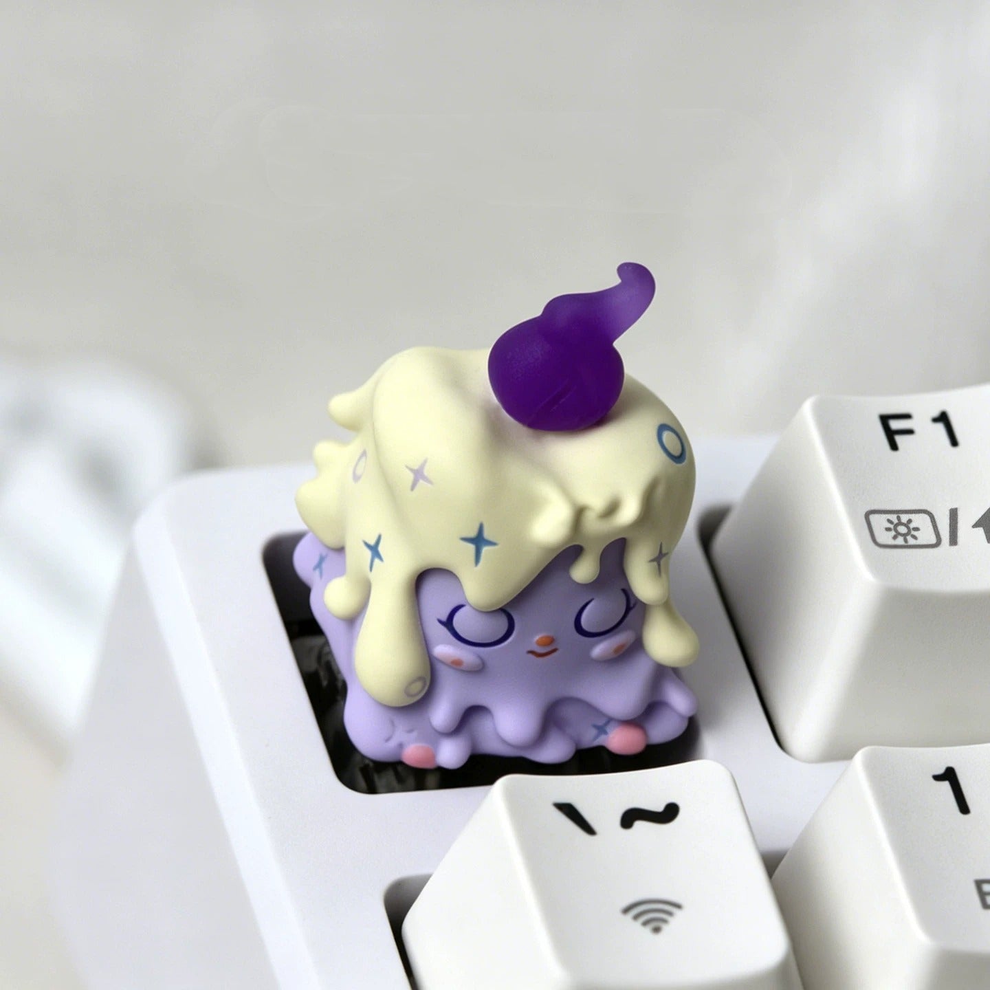 Original design, candle elf multi-color resin personalized keycaps, cartoon image mechanical keyboard decorative keycaps