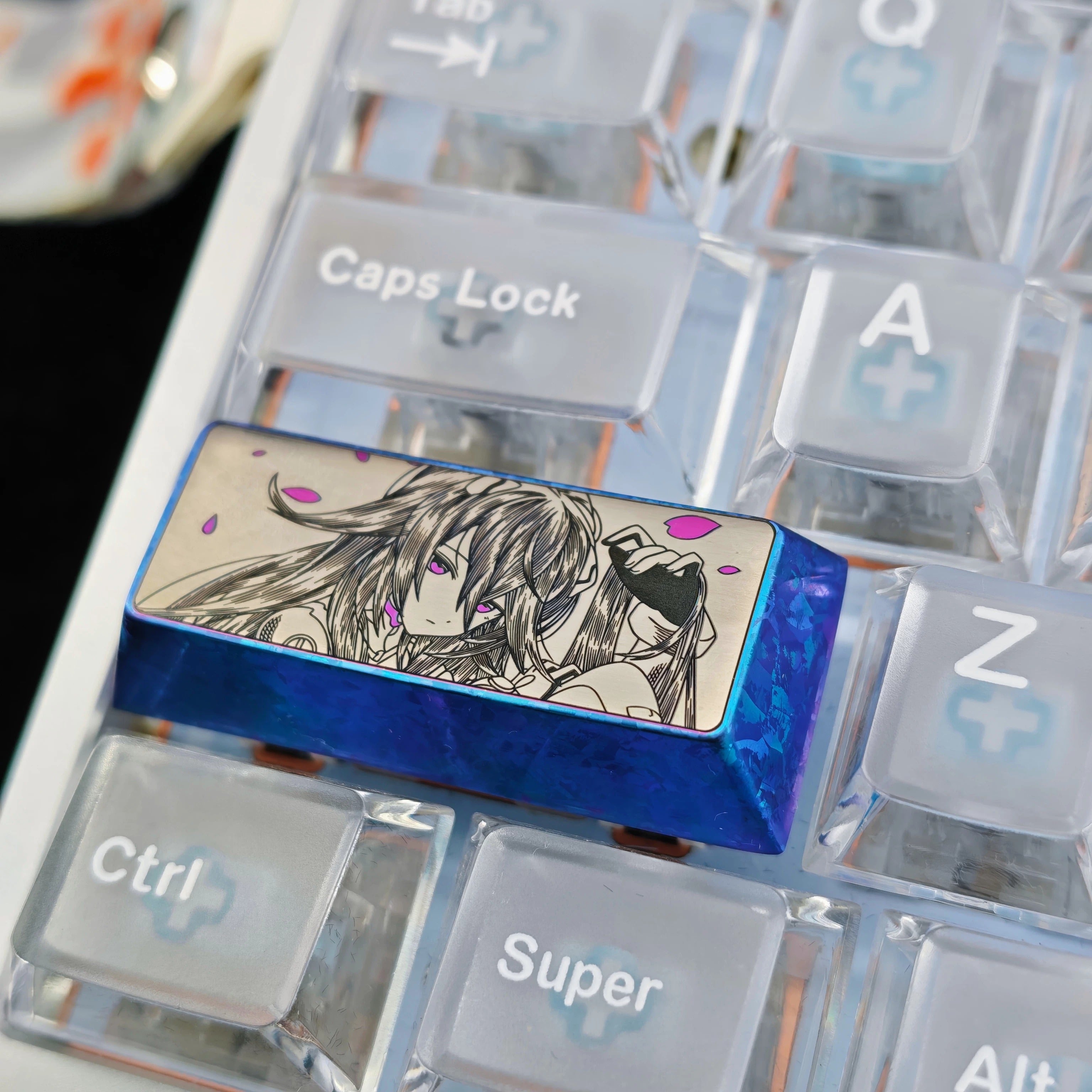 Precision black and white lines 2.25U enter key/left shift collection, titanium alloy personalized keycaps, anime game culture creative mechanical keyboard decorative keycaps