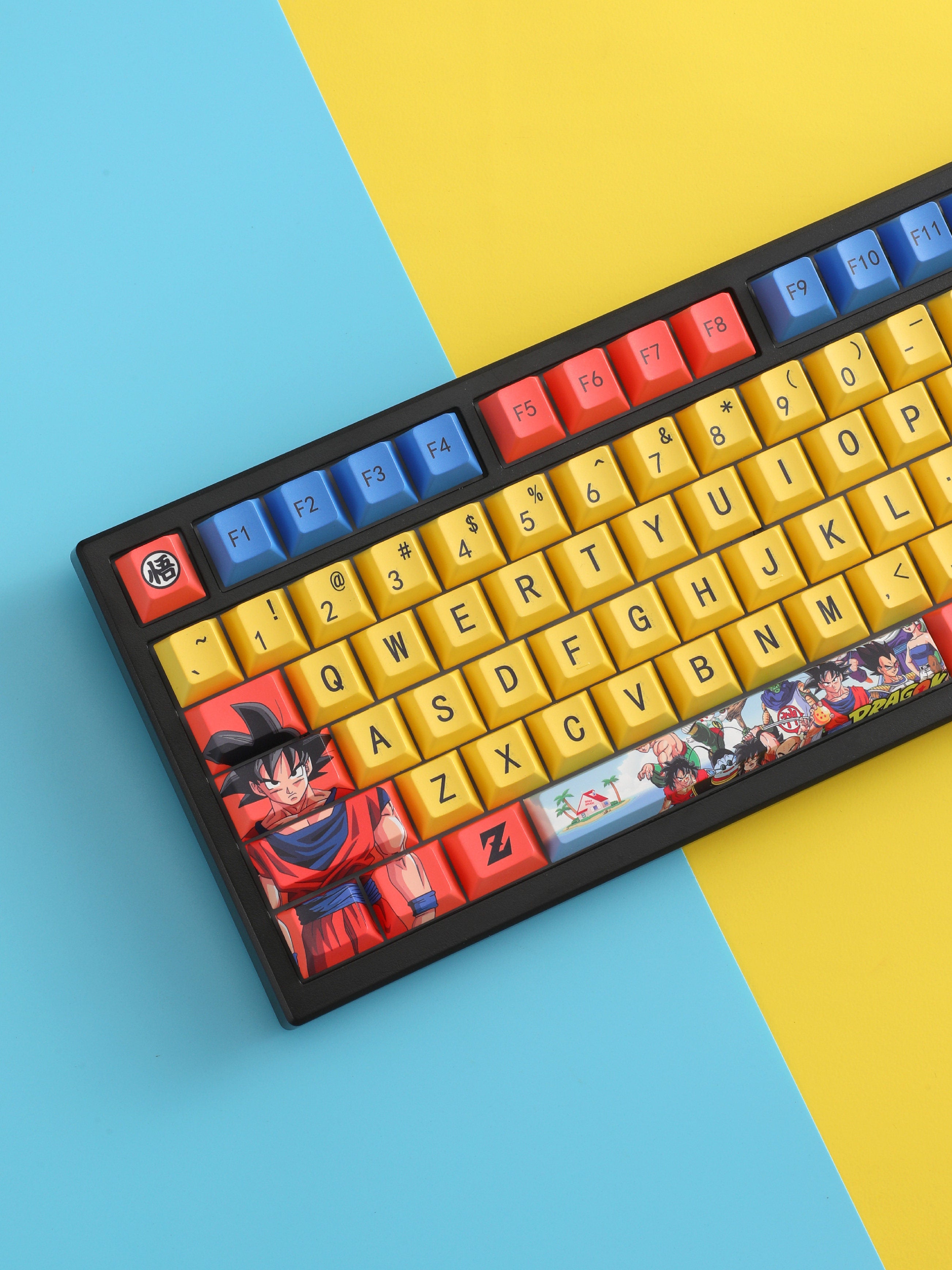 Dragon Ball theme design, PBT material, sublimation, Personalized keycaps, mechanical keyboard decorative keycaps.