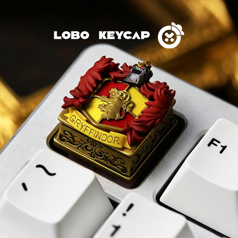 Harry Potter Academy badge, multi-color resin molded personalized keycaps, magical cartoon fantasy themed design mechanical keyboard decorative keycaps