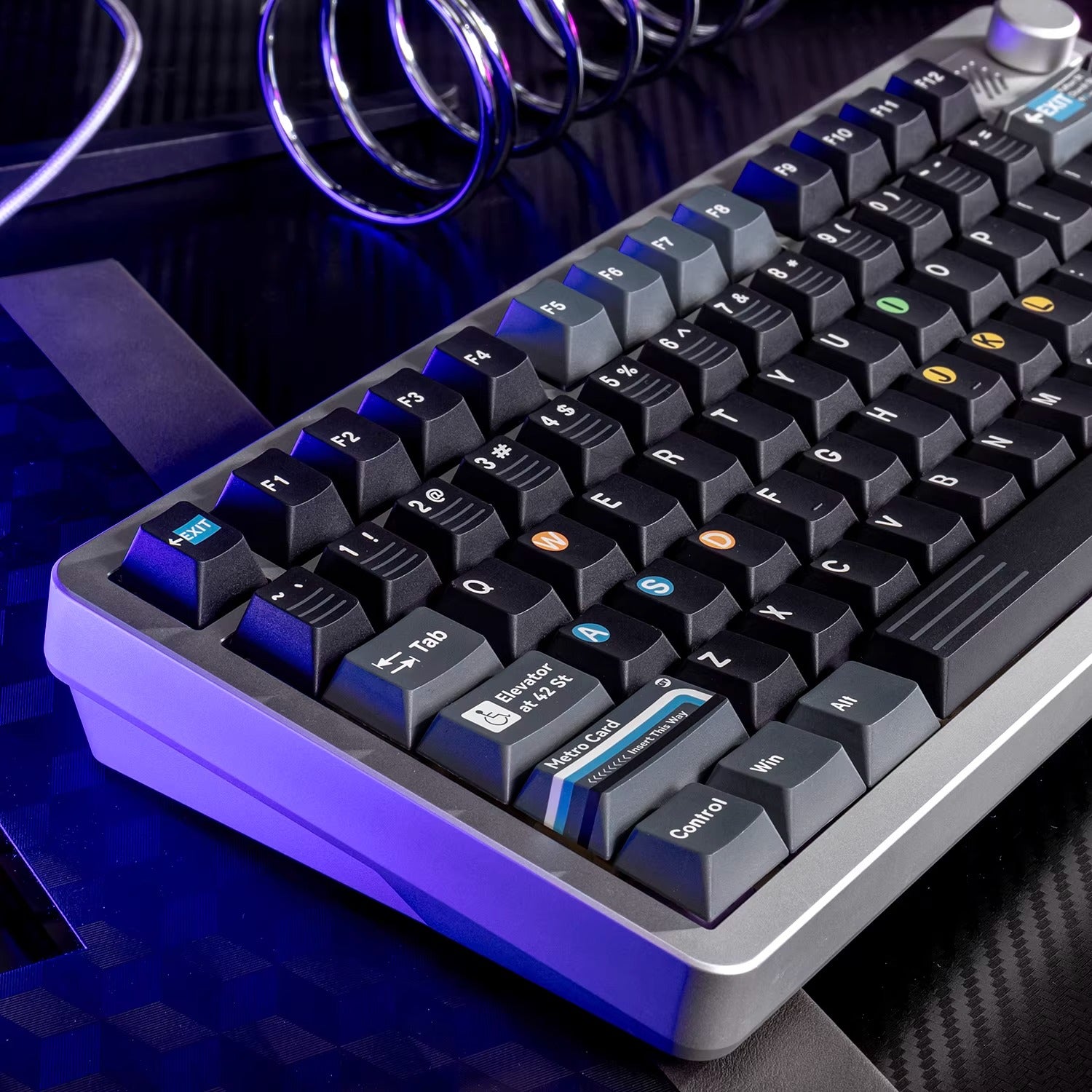New York subway themed design, PBT material personalized keycap set, factory highly customized keycap decoration set, compatible with Wooting/ROG EXTREME mechanical keyboard