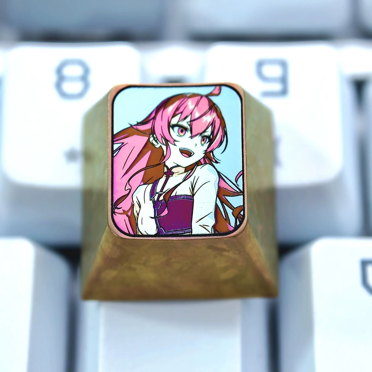 Mushoku Tensei: Jobless Reincarnation, Eris Greyrat 5 styles/1 U titanium alloy personalized keycaps, anime and game cultural creative keycaps, mechanical keyboard decorative keycaps