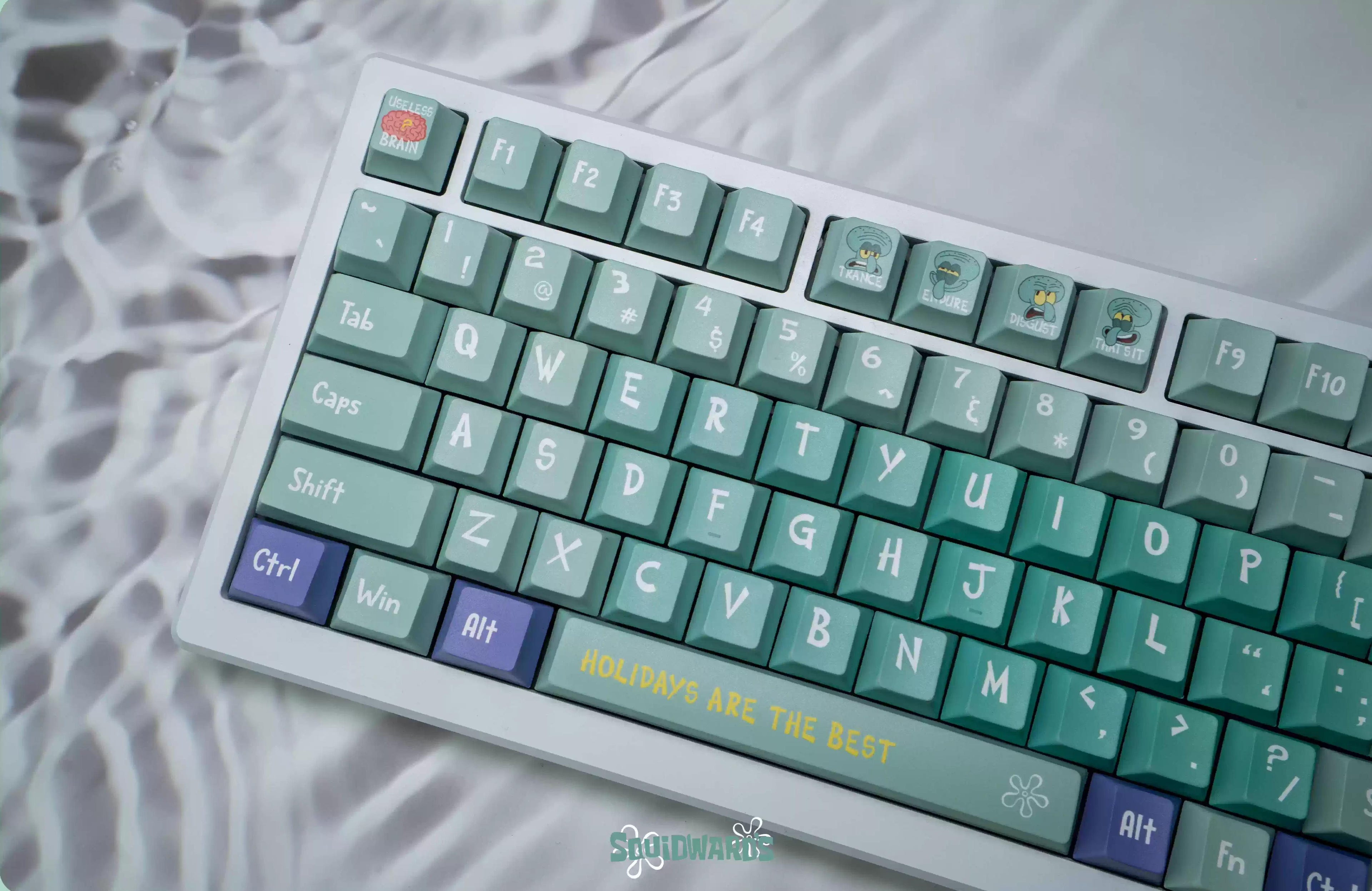 SpongeBob SquarePants, Squidward Quincy Tentacles themed personalized keycap set, PBT material factory height, creatively decorated keycaps