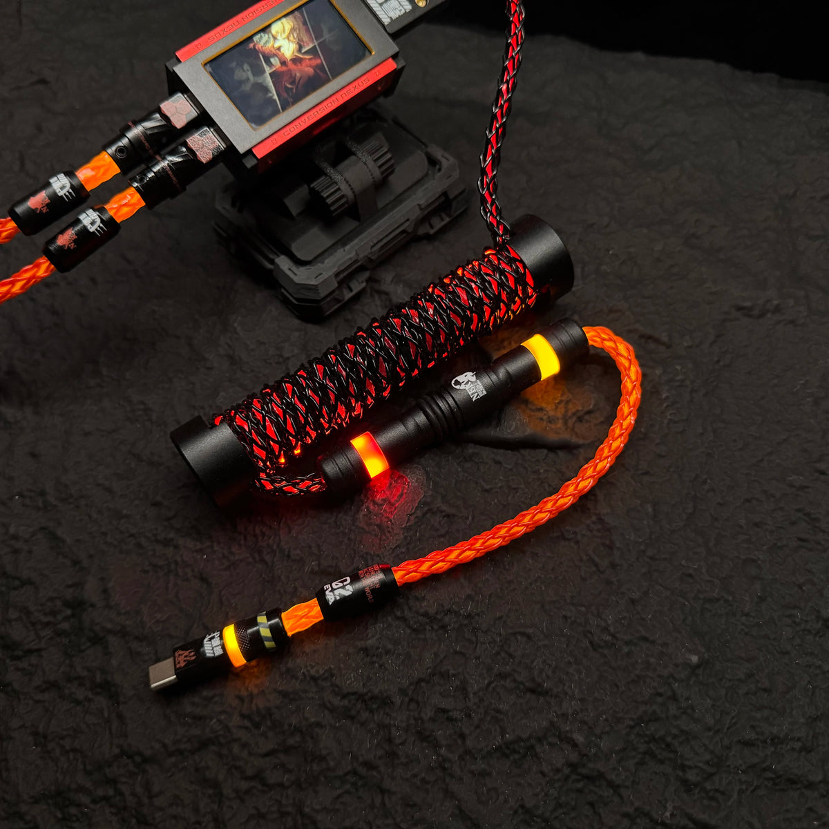 Customized manual data cable for mechanical keyboard with EVA theme design, Type-C TO USB-A Mechanical keyboard manual customization data cable