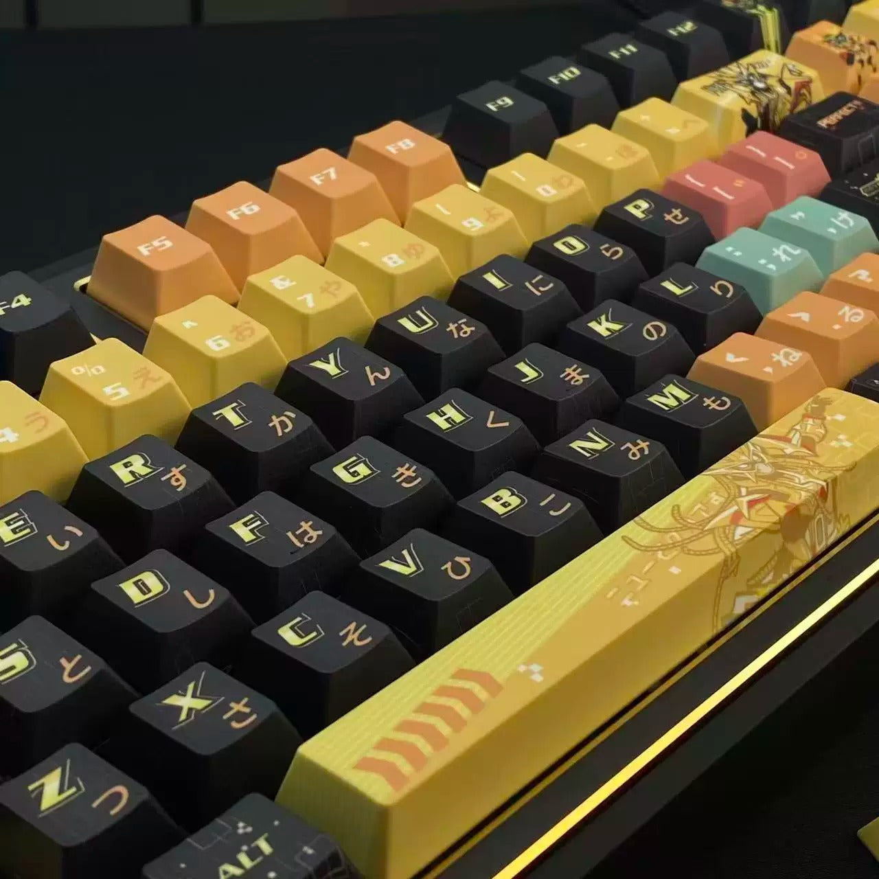 Muteki Gamer theme design personalized keycap set, PBT material sublimation process, anime keycap set suitable for 61/64/68/75/84/87/104 Key Mechanical Keyboard