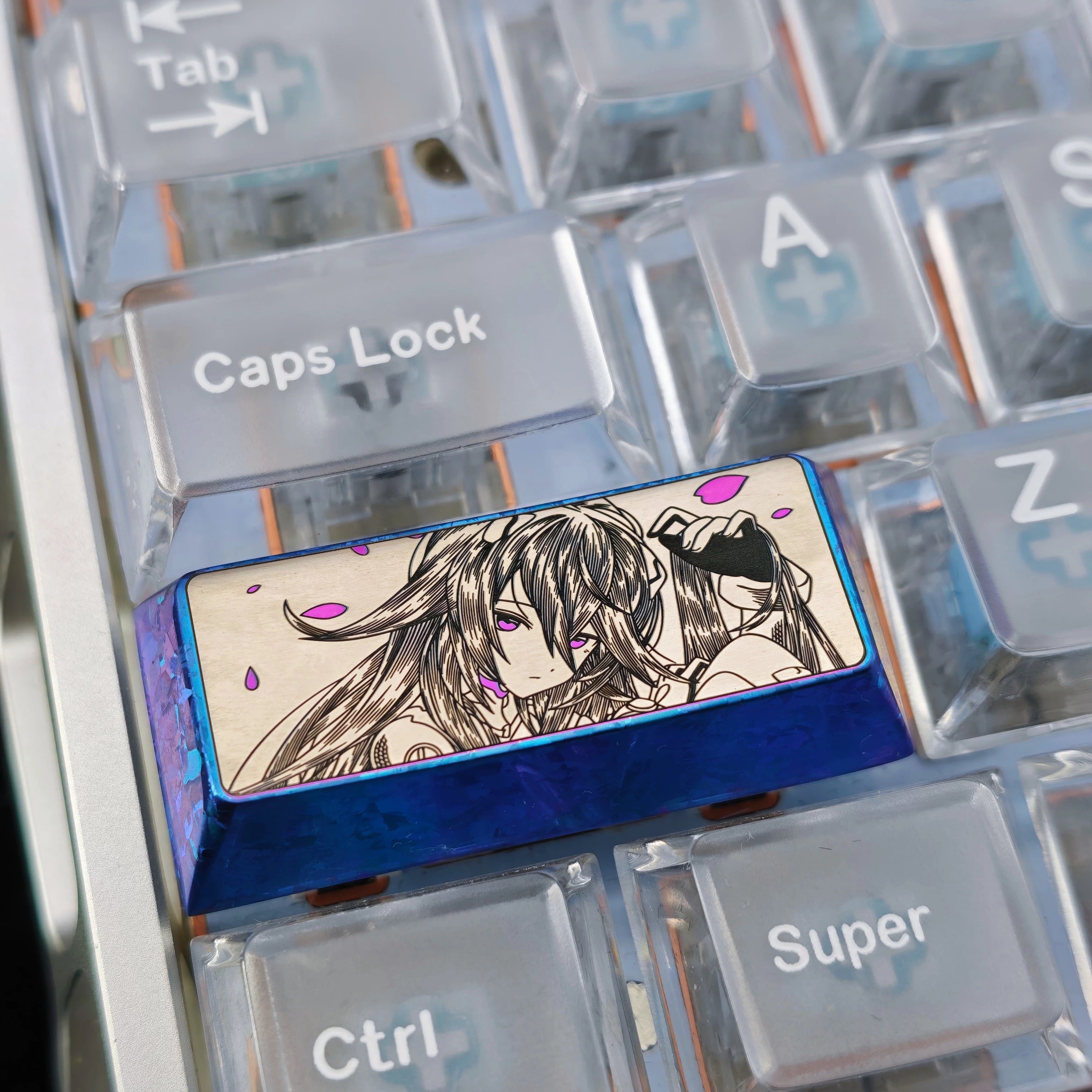 Precision black and white lines 2.25U enter key/left shift collection, titanium alloy personalized keycaps, anime game culture creative mechanical keyboard decorative keycaps