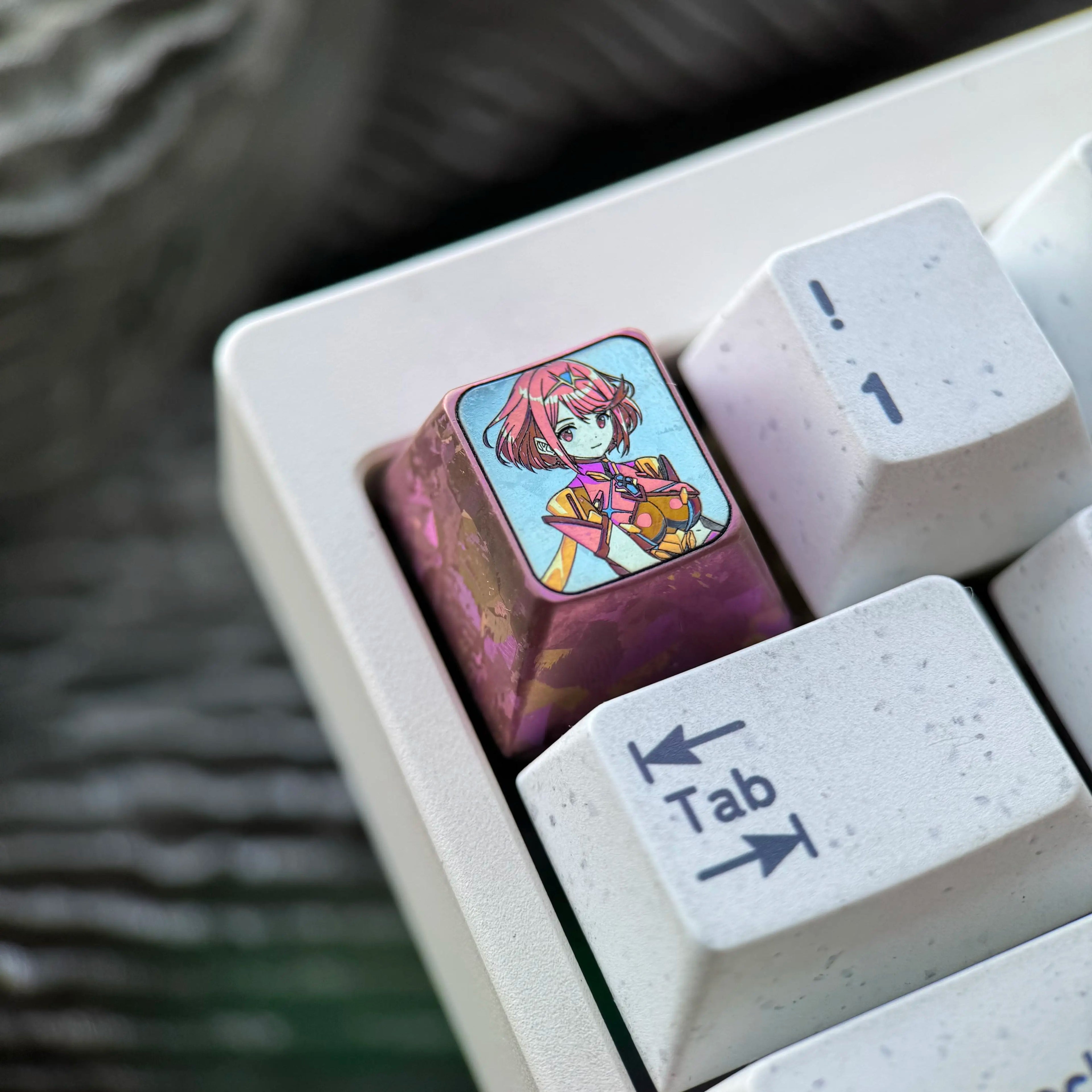 Xenoblade Chronicles Theme, Pyra/Mythra, 1U Titanium Alloy Personalized Keycaps, Anime Game Mechanical Keyboard Decorative Keycaps