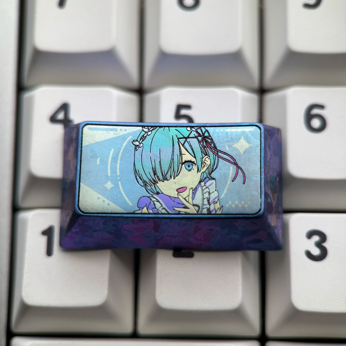 Re:Life in a different world from zero, Rem, Big key collection set Titanium alloy personalized keycaps, anime and game cultural creative keycaps, mechanical keyboard decorative keycaps